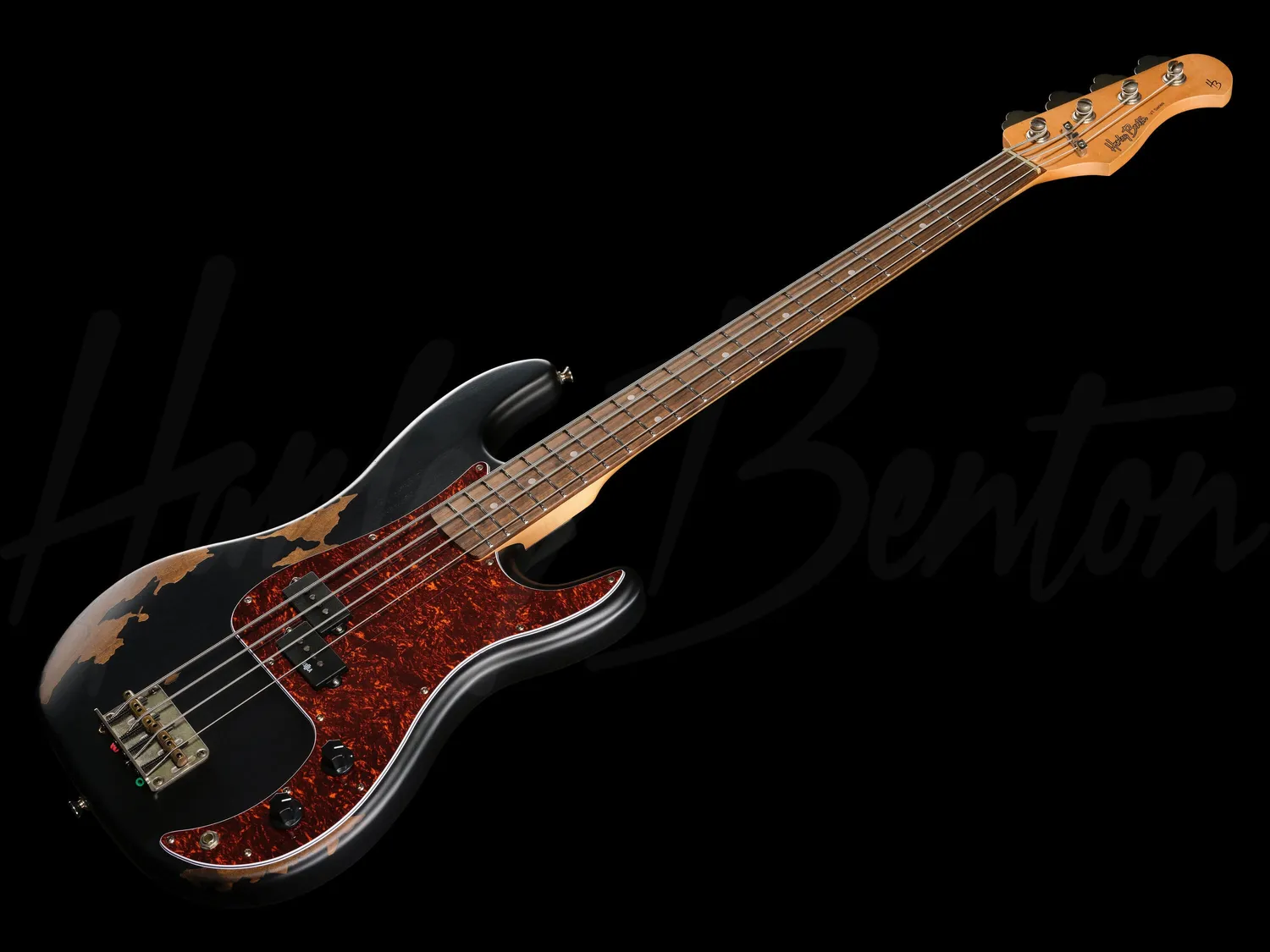 Harley Benton PB-62HA BK E-Bass Precision aged schwarz