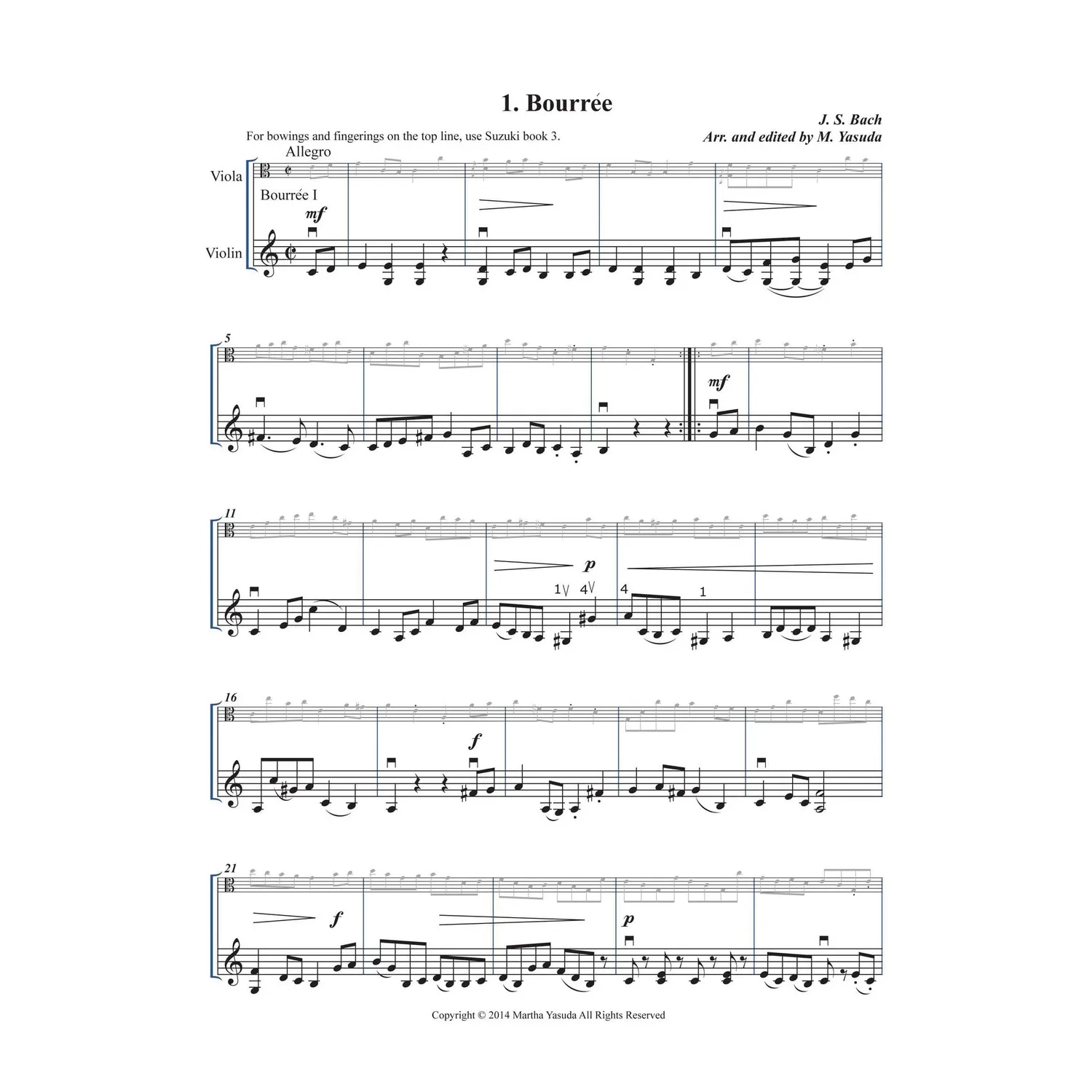 Yasuda Harmonious Melodies Vol I Noten Viola Violine Download