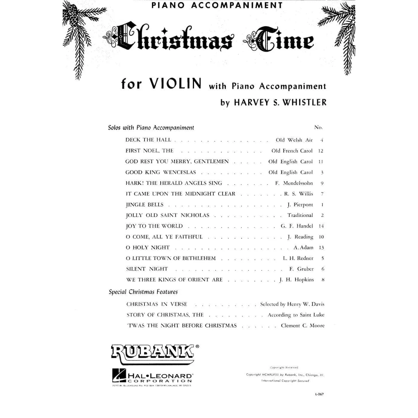 Whistler Christmas Time Violine Noten erste Lage