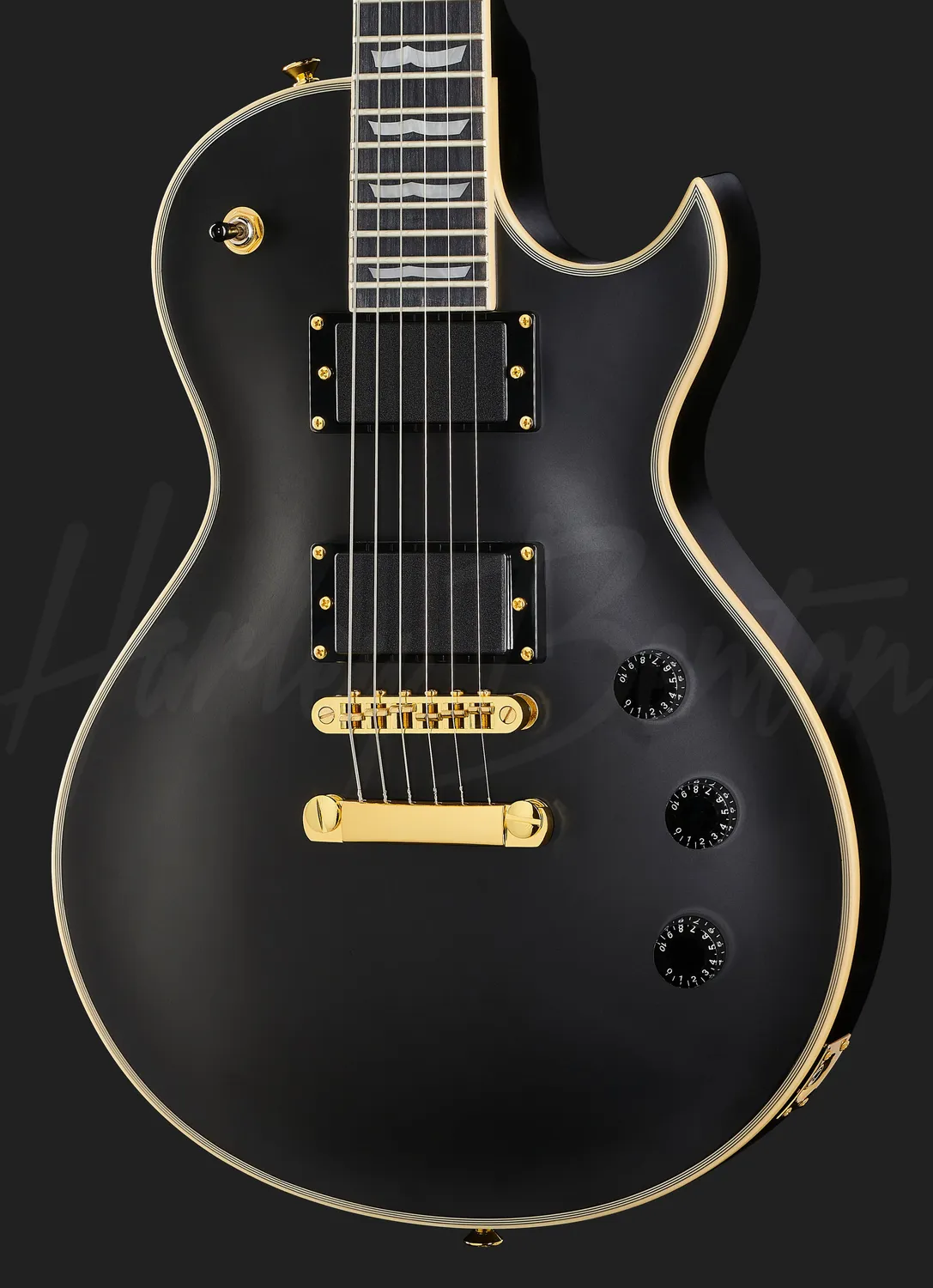 Harley Benton Vintage SC-1000 SBK E-Gitarre Satin Black Aktiv