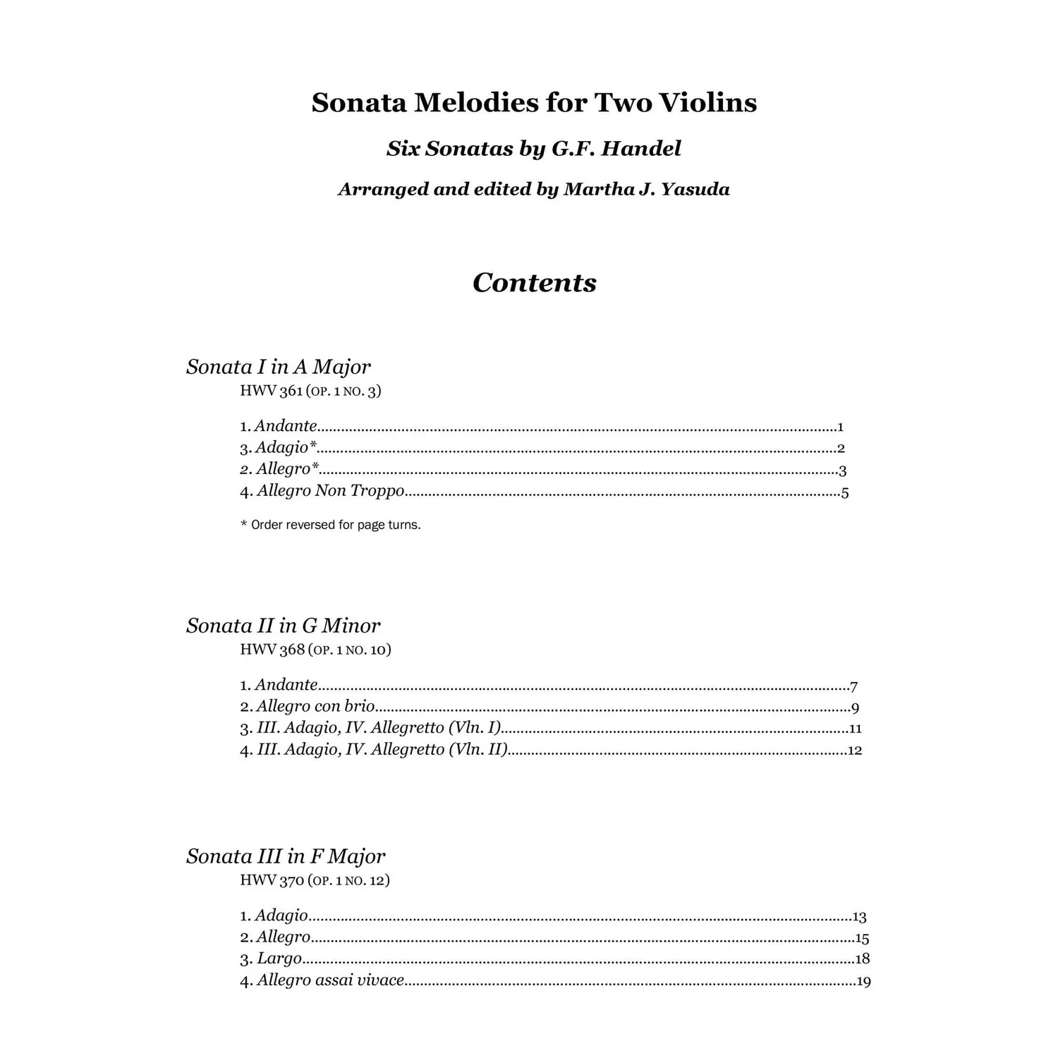 Shar Music Sonata Melodies Händel Noten Download 2 Violinen