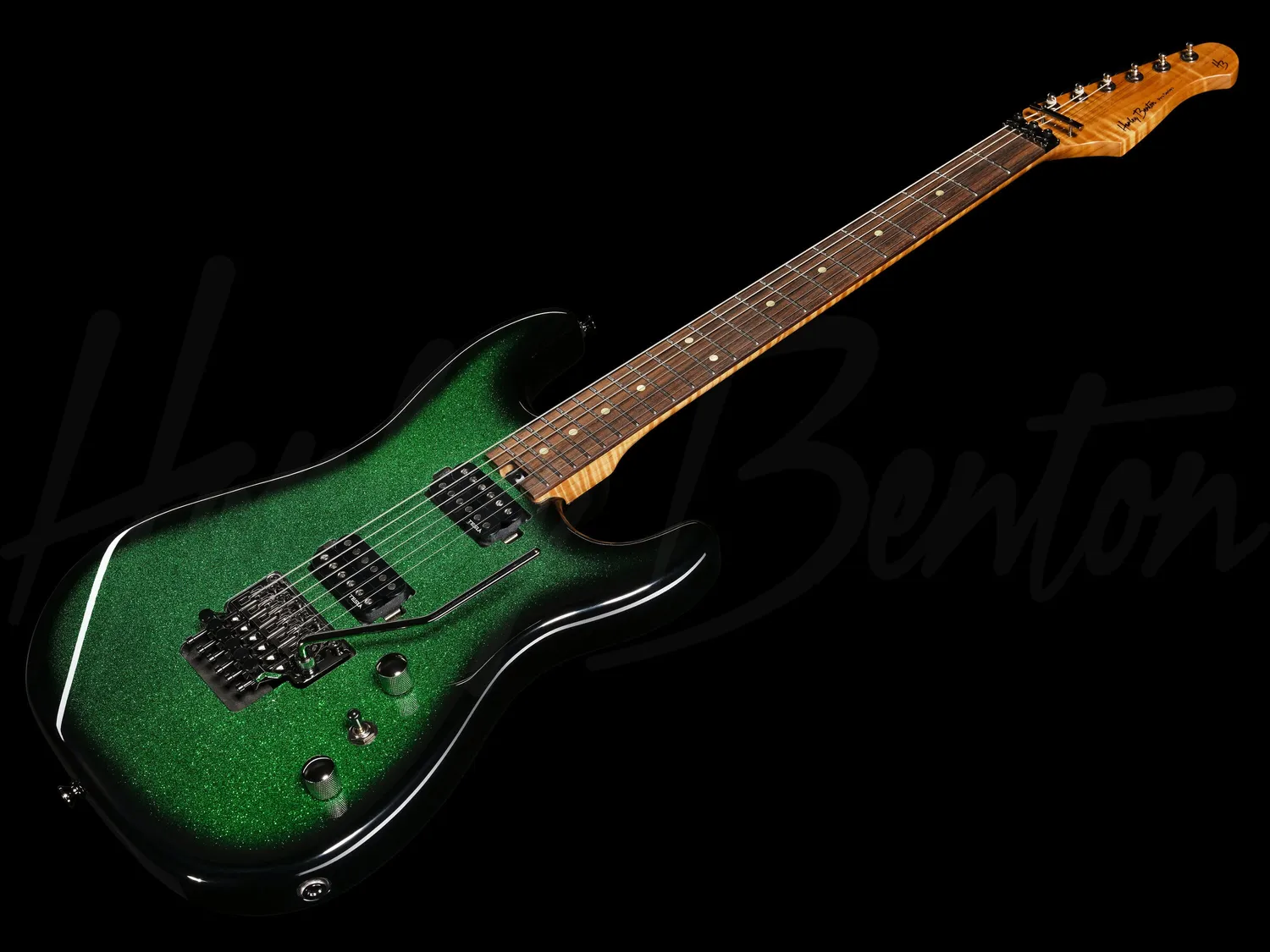 Harley Benton ST-80FR HH ESB E-Gitarre Emerald Sparkle Floyd