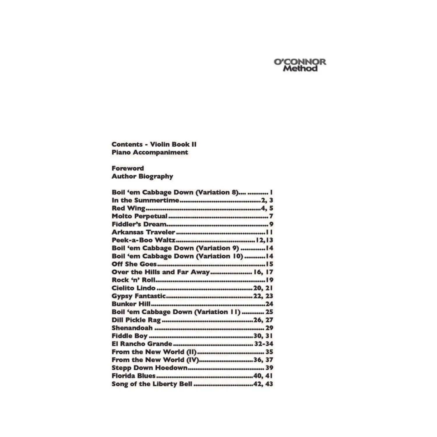 O'Connor Violin Method Book II Klavierbegleitung Download