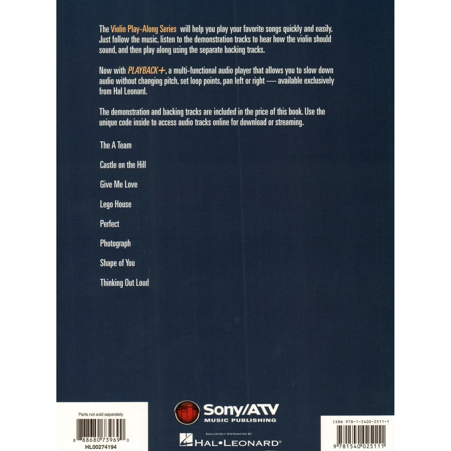 Hal Leonard Violin Play-Along Vol.75 Ed Sheeran Noten