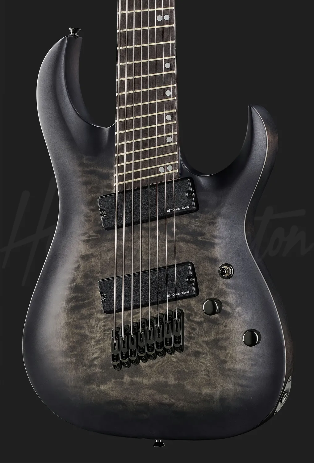 Harley Benton MultiScale-8 8-Saiter E-Gitarre schwarz