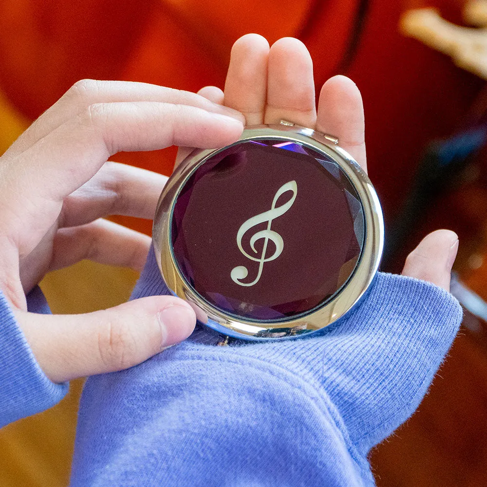 Shar Music Violinschlüssel Kompaktspiegel Taschenspiegel Lila