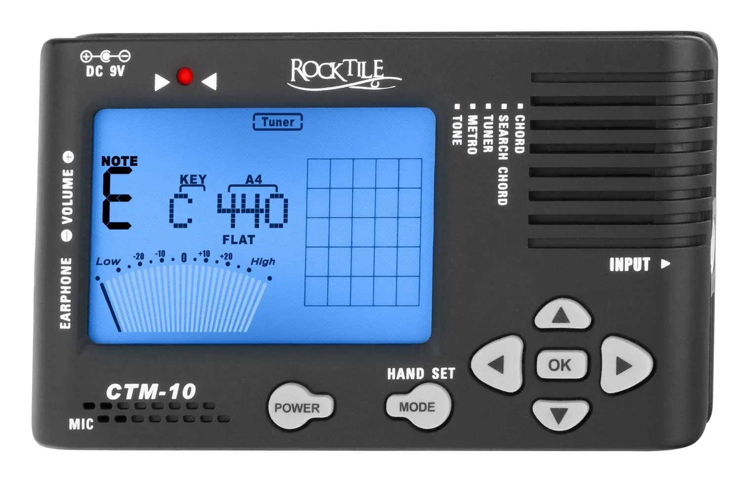 Rocktile CTM-10 Akkordfinder Stimmgerät Metronom