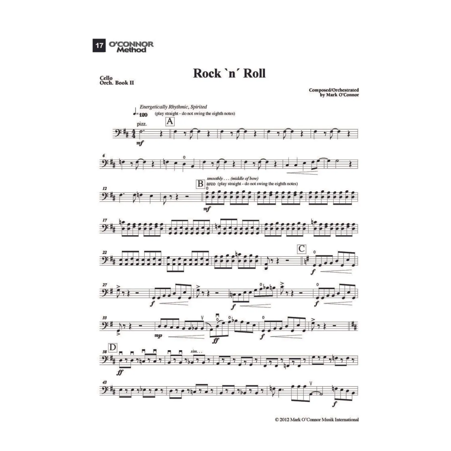 Shar Music O'Connor Method Book II Cellonoten Download Orchester