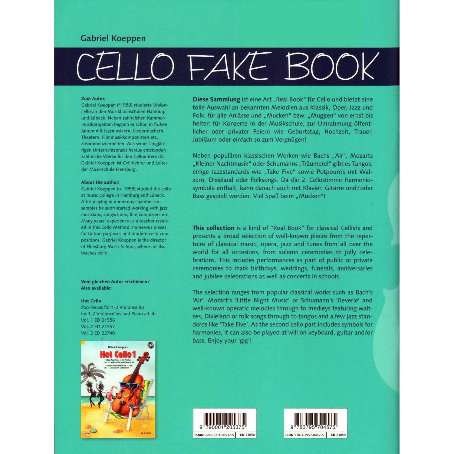 Schott Gabriel Koeppen Cello Fake Book Cellonoten 1-2 Celli