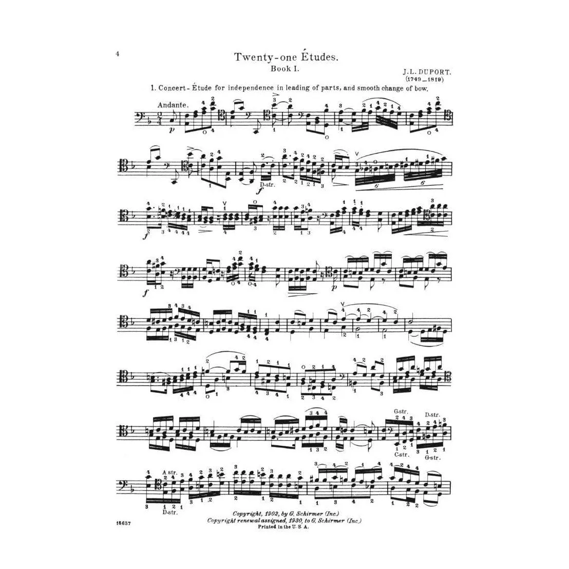 Shar Music Duport 21 Etüden Book 1 Cello Noten Nos 1-13