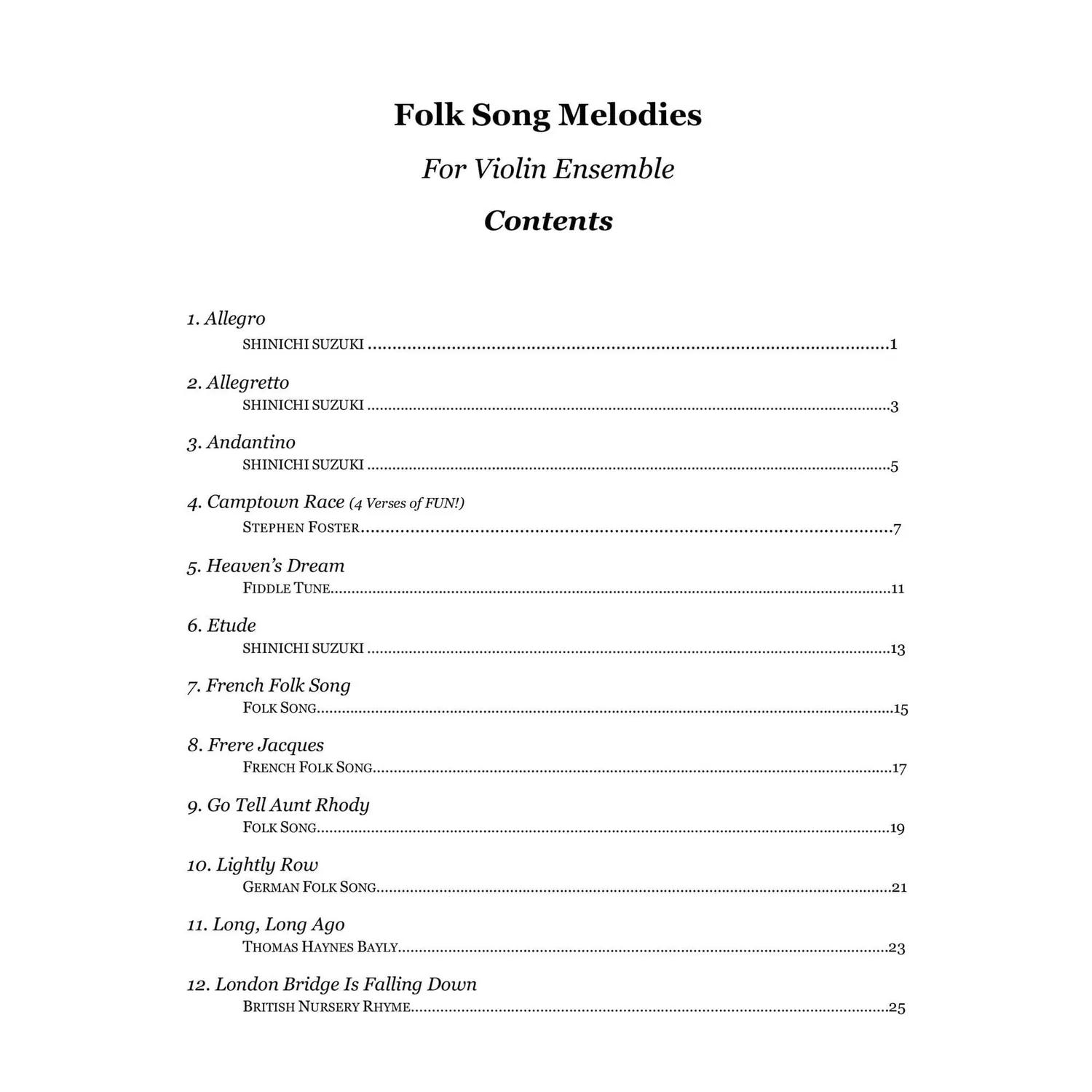 Shar Music Folk Song Melodies Violinennoten Download 2. Edition