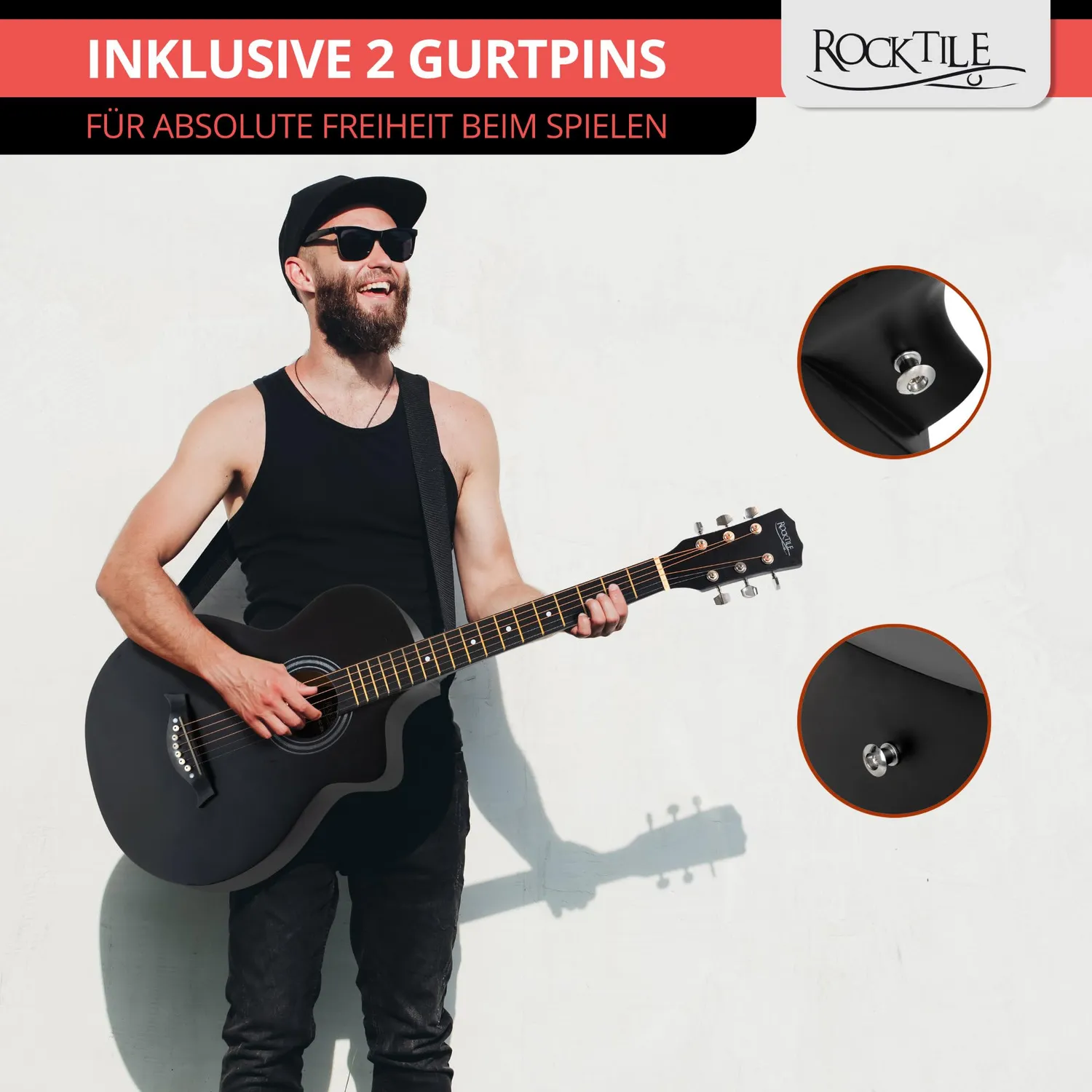 Rocktile WSC-4C Westerngitarre Schwarz Concert