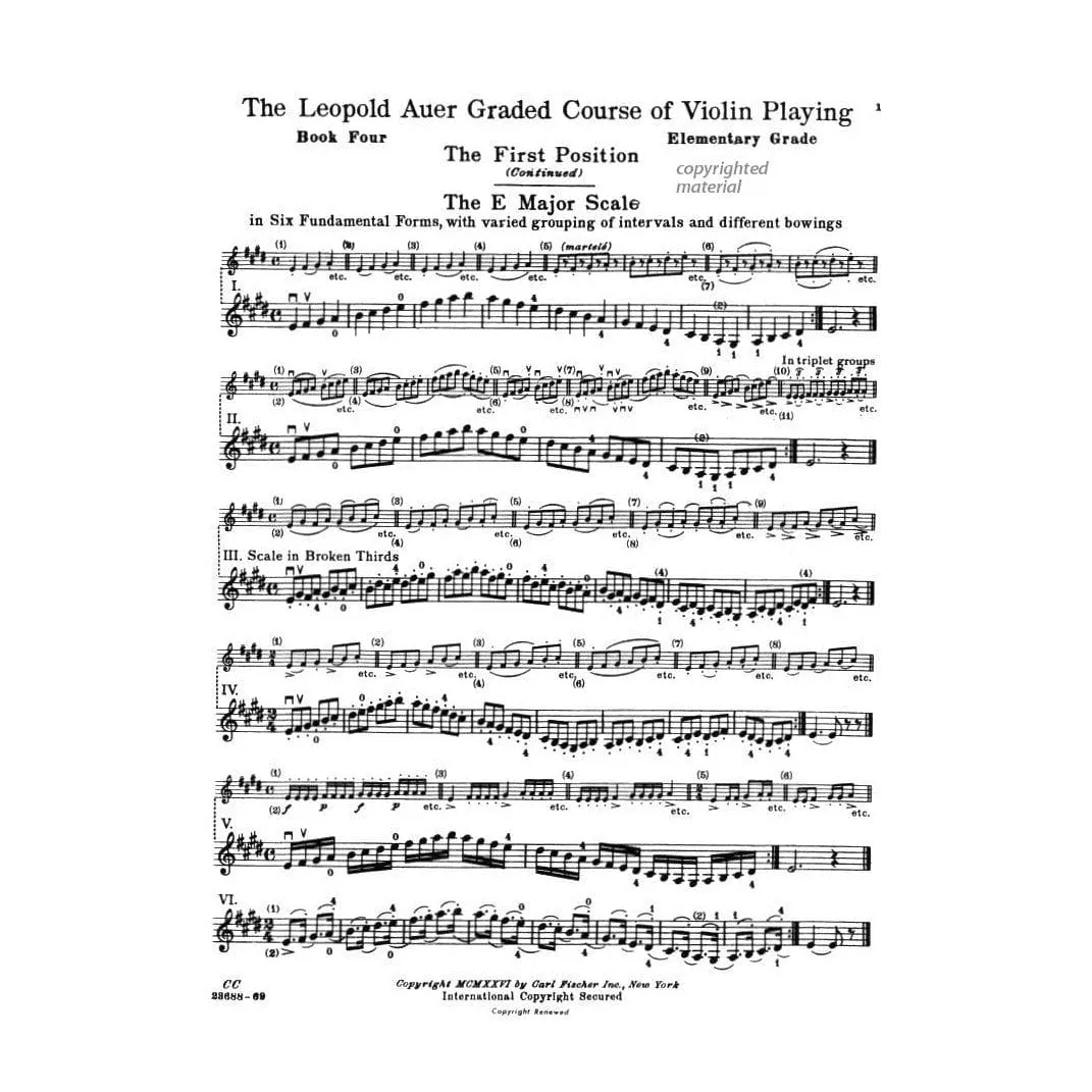 Carl Fischer Auer Graded Course Buch 4 Violine Etüden