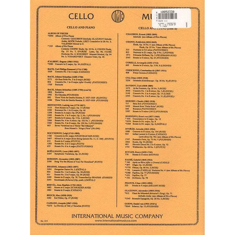 Klengel Concertino Nr.1 C-Dur Op.7 Cello Noten