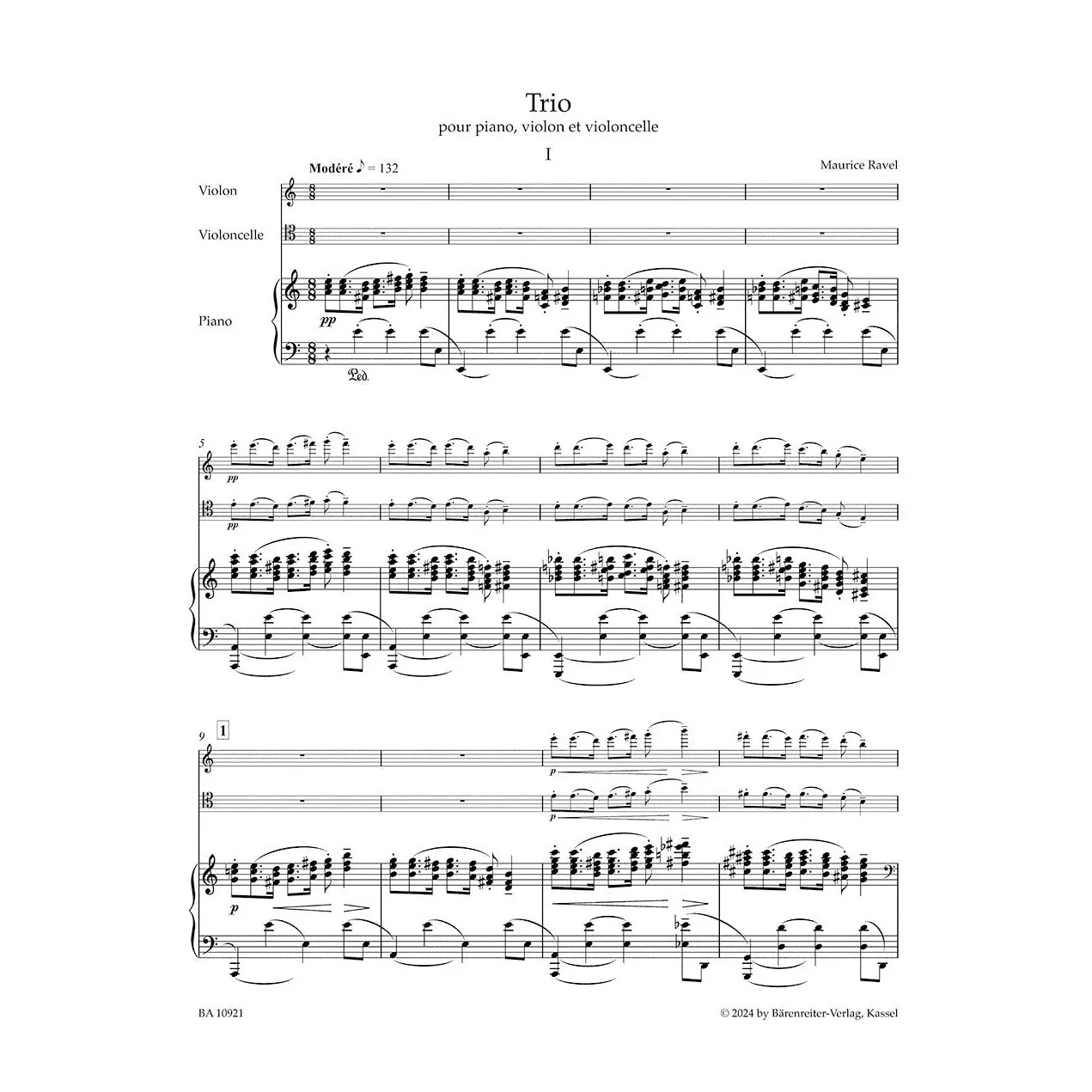 Bärenreiter Ravel Klaviertrio Noten Klavier Violine Cello Urtext