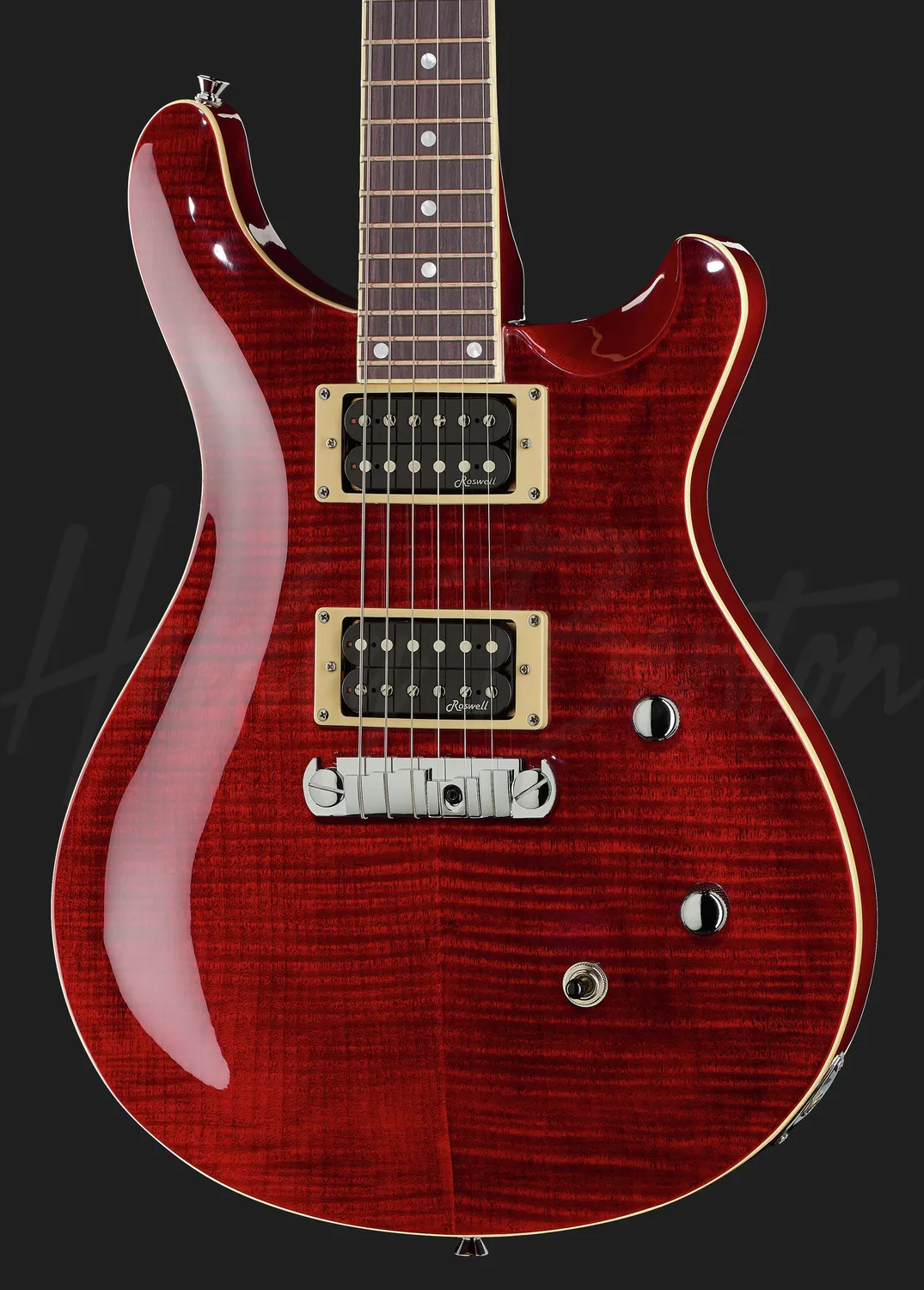 Harley Benton Deluxe CST-24 E-Gitarre Black Cherry Flame Humbucker