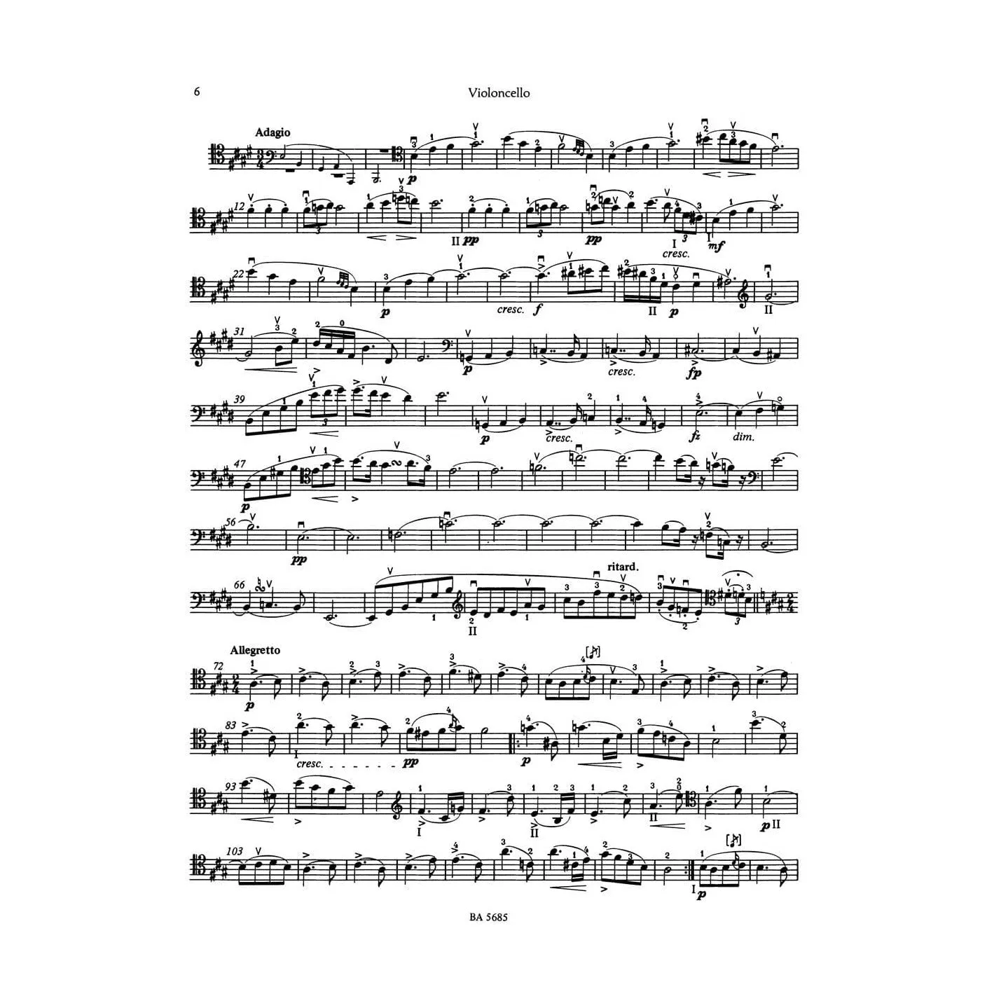 Bärenreiter Schubert Arpeggione Sonate Noten Cello Urtext