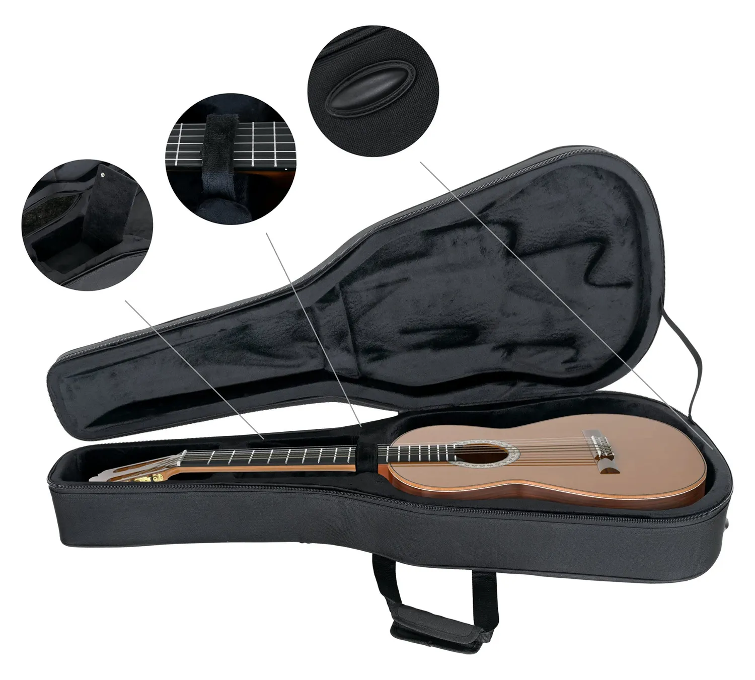 Rocktile Lightcase Klassikgitarren-Koffer 105 x 38 cm