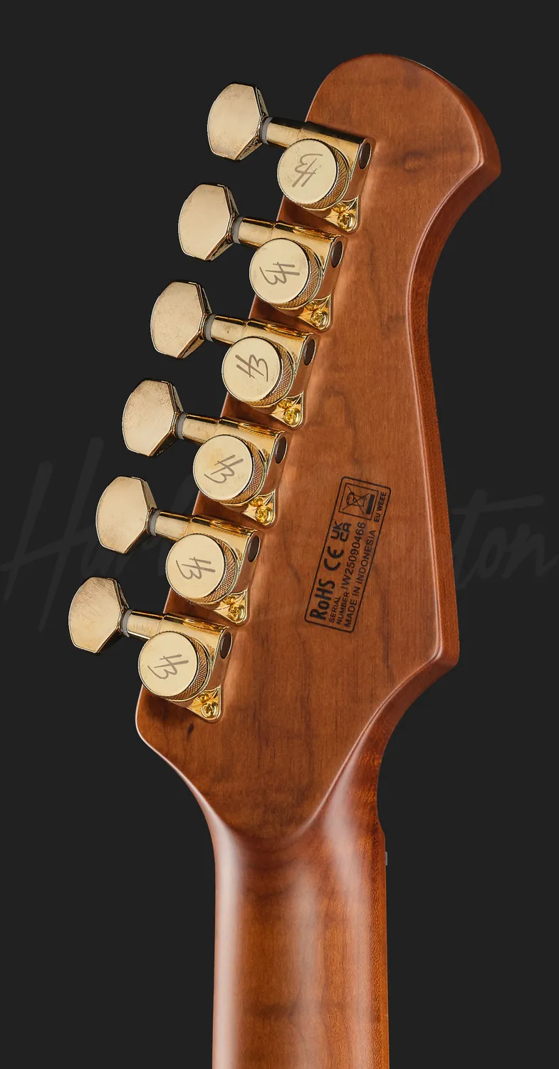 Harley Benton Progressive Fusion-IV HSH LH MN E-Gitarre Flame Bengal Burst