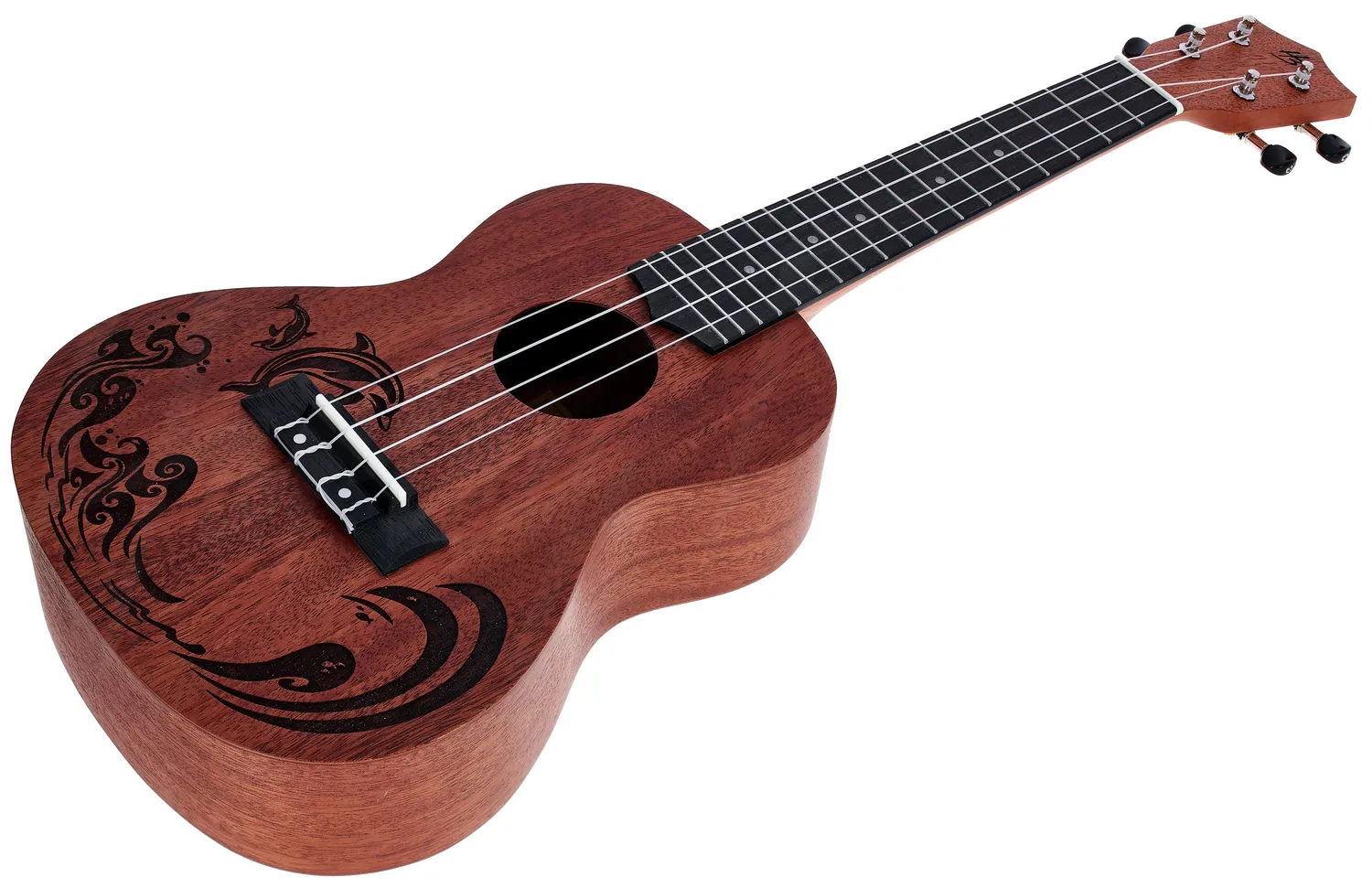 Harley Benton Kahuna-C Dolphin Ukulele Konzert Mahagoni Laser