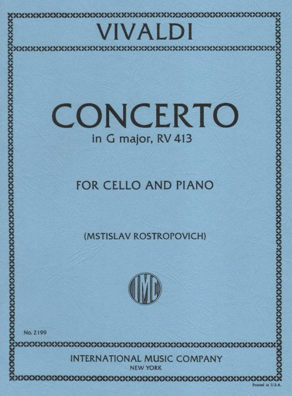 International Vivaldi Konzert G-Dur RV 413 Cello-Noten
