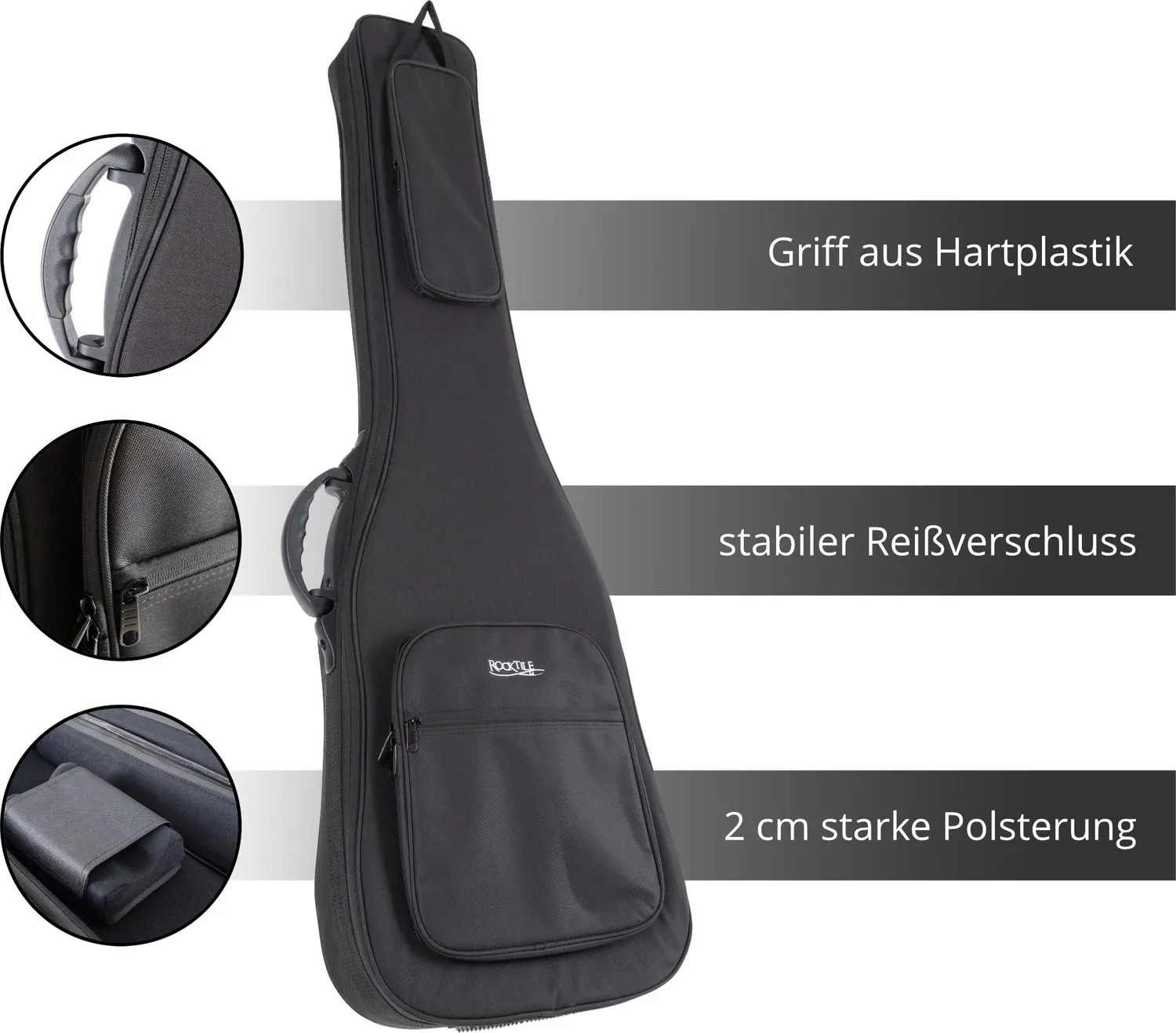 Rocktile EBSC-2124BK E-Bass Softcase Gigbag 2cm schwarz