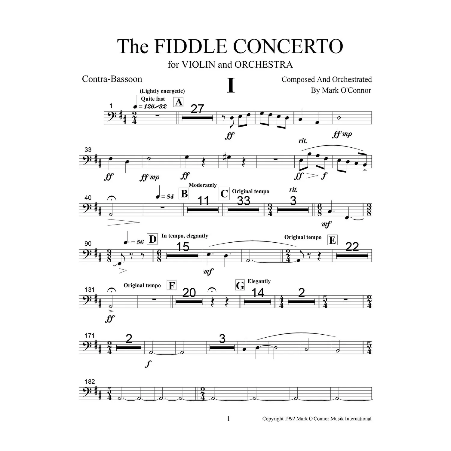 Mark OConnor Fiddle Concerto Noten Bläserstimmen Download