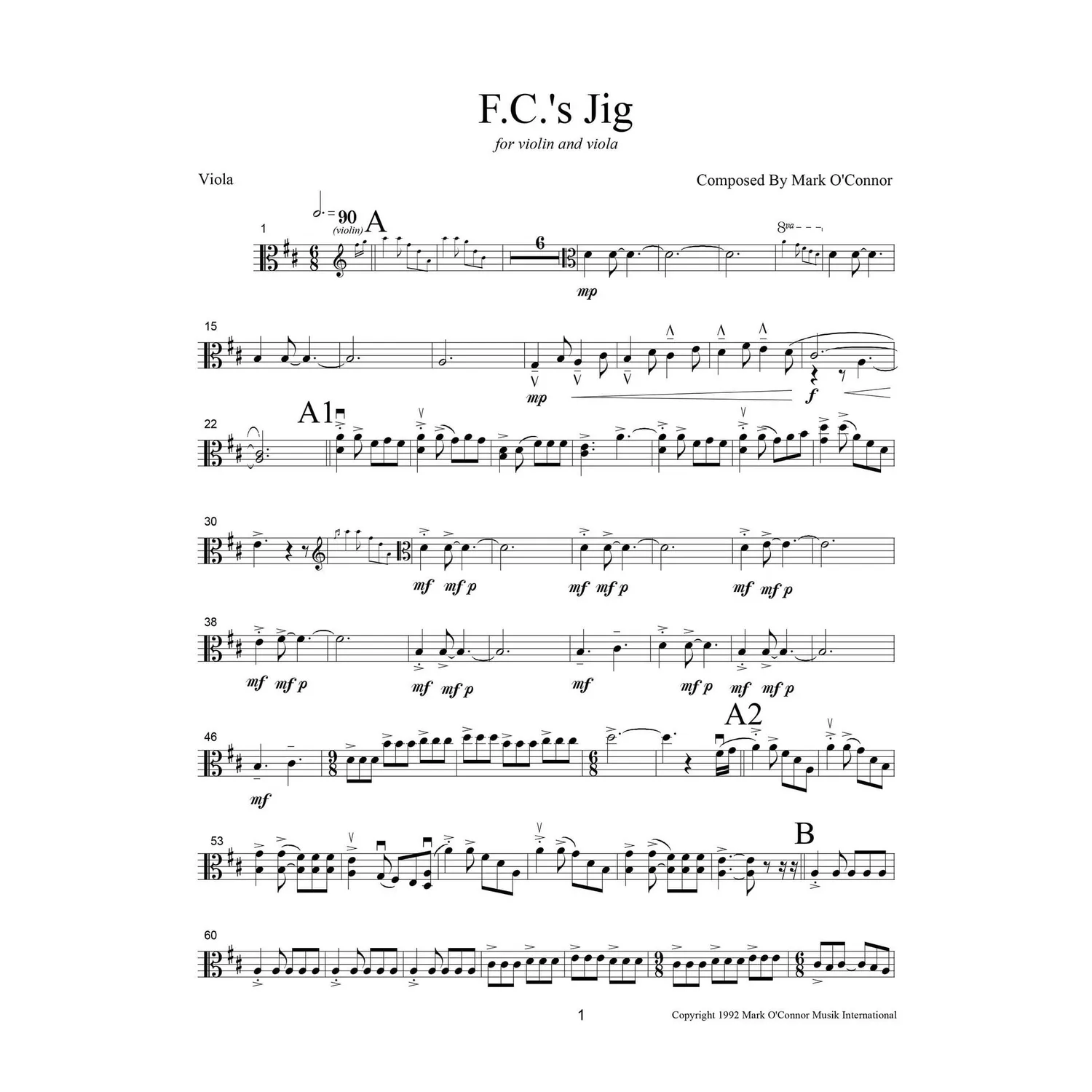 Mark O'Connor F.C.'s Jig Viola-Stimme Download Duett