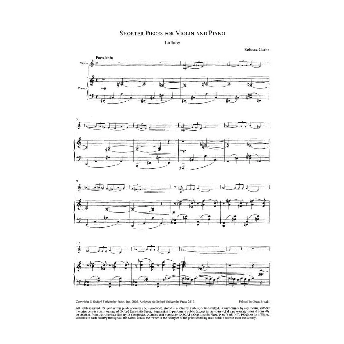 Oxford Clarke Shorter Pieces Violin-Noten Klavier
