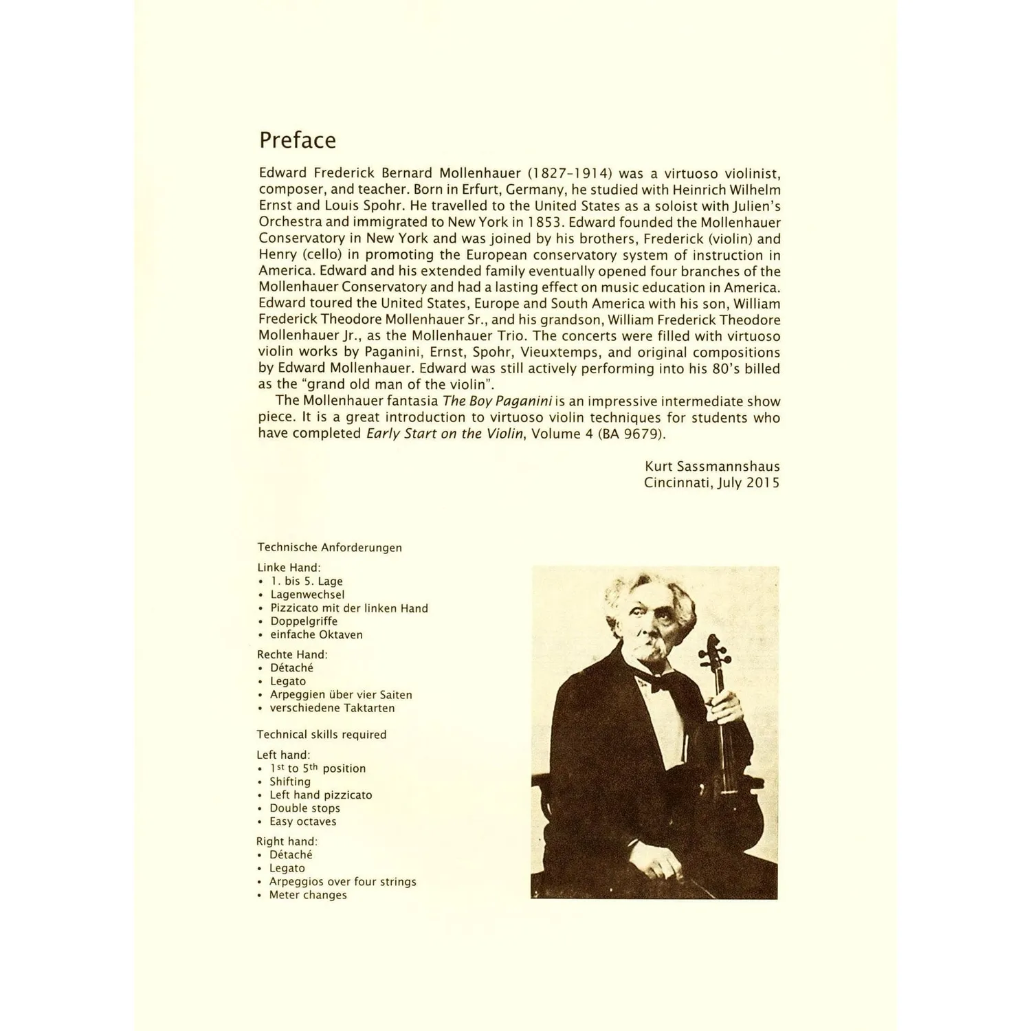 Mollenhauer Boy Paganini Violinnoten Klavier Bärenreiter