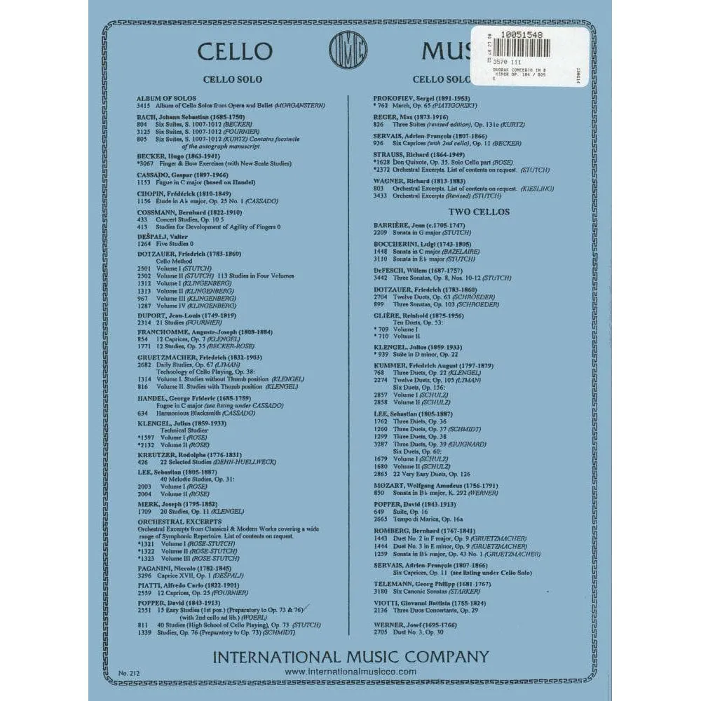 Shar Music Dvorak Cellokonzert h-Moll op. 104 Cellonoten Klavier