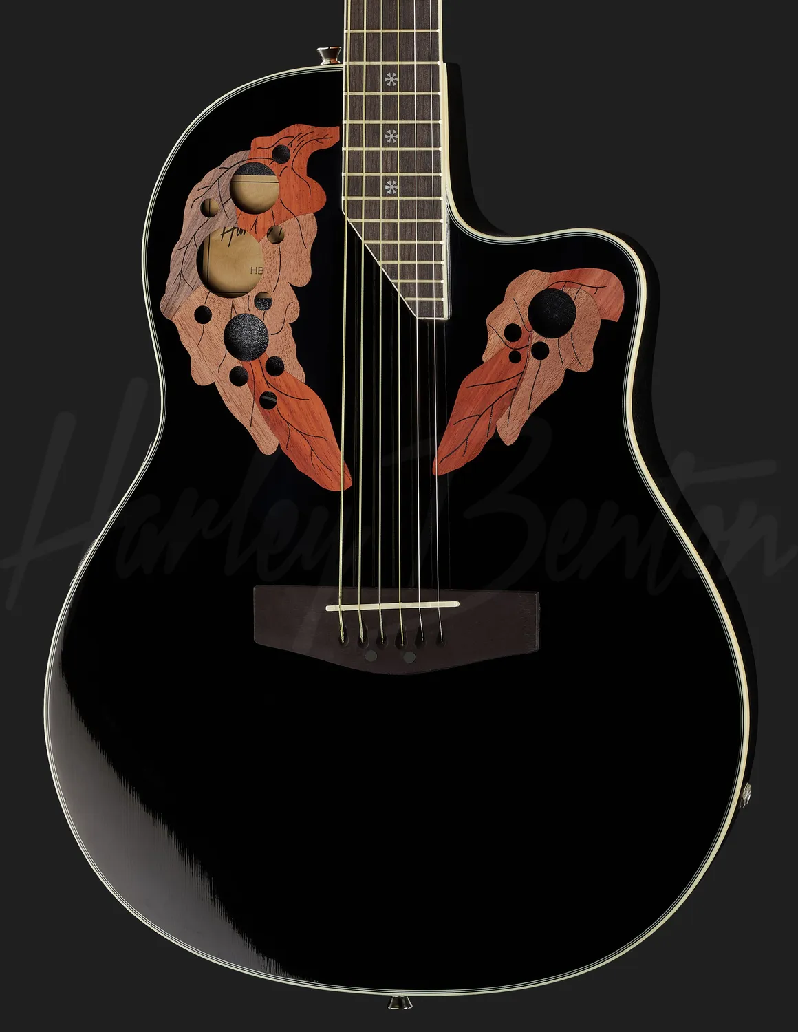 Harley Benton HBO-850BK E-Akustikgitarre Schwarz