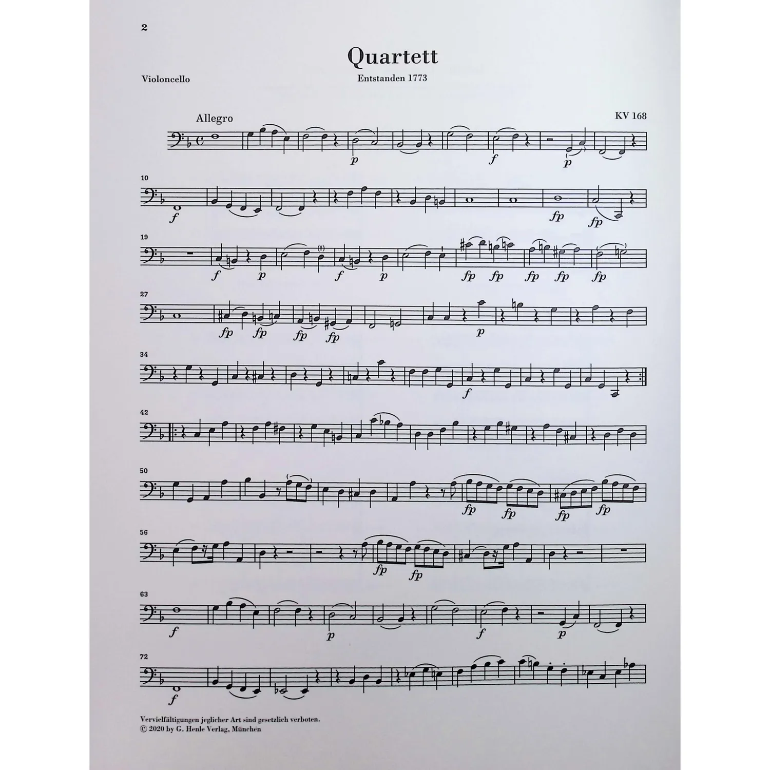 Henle Mozart Streichquartette Band II Noten Partitur Stimmen Urtext
