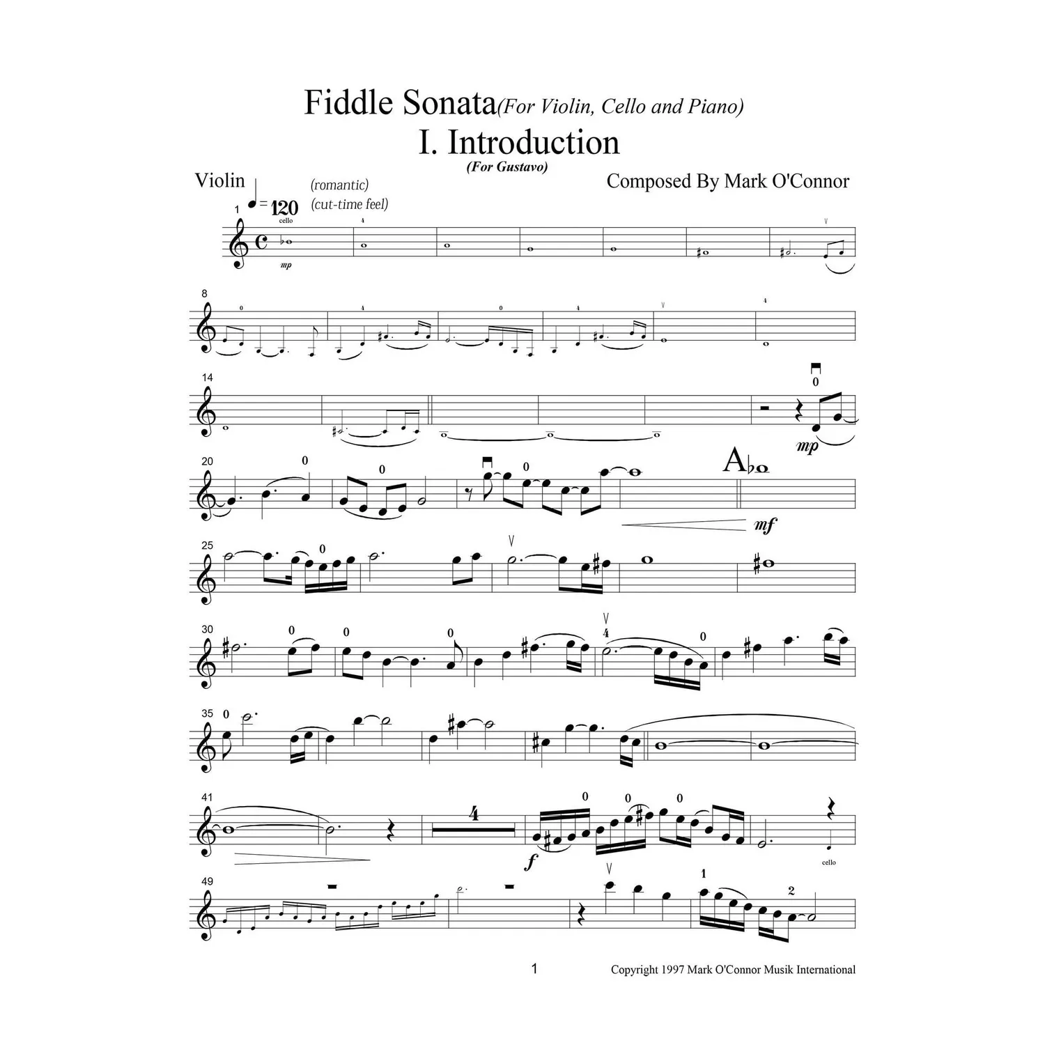 Mark O'Connor Fiddle Sonata Trio Noten Download Violine
