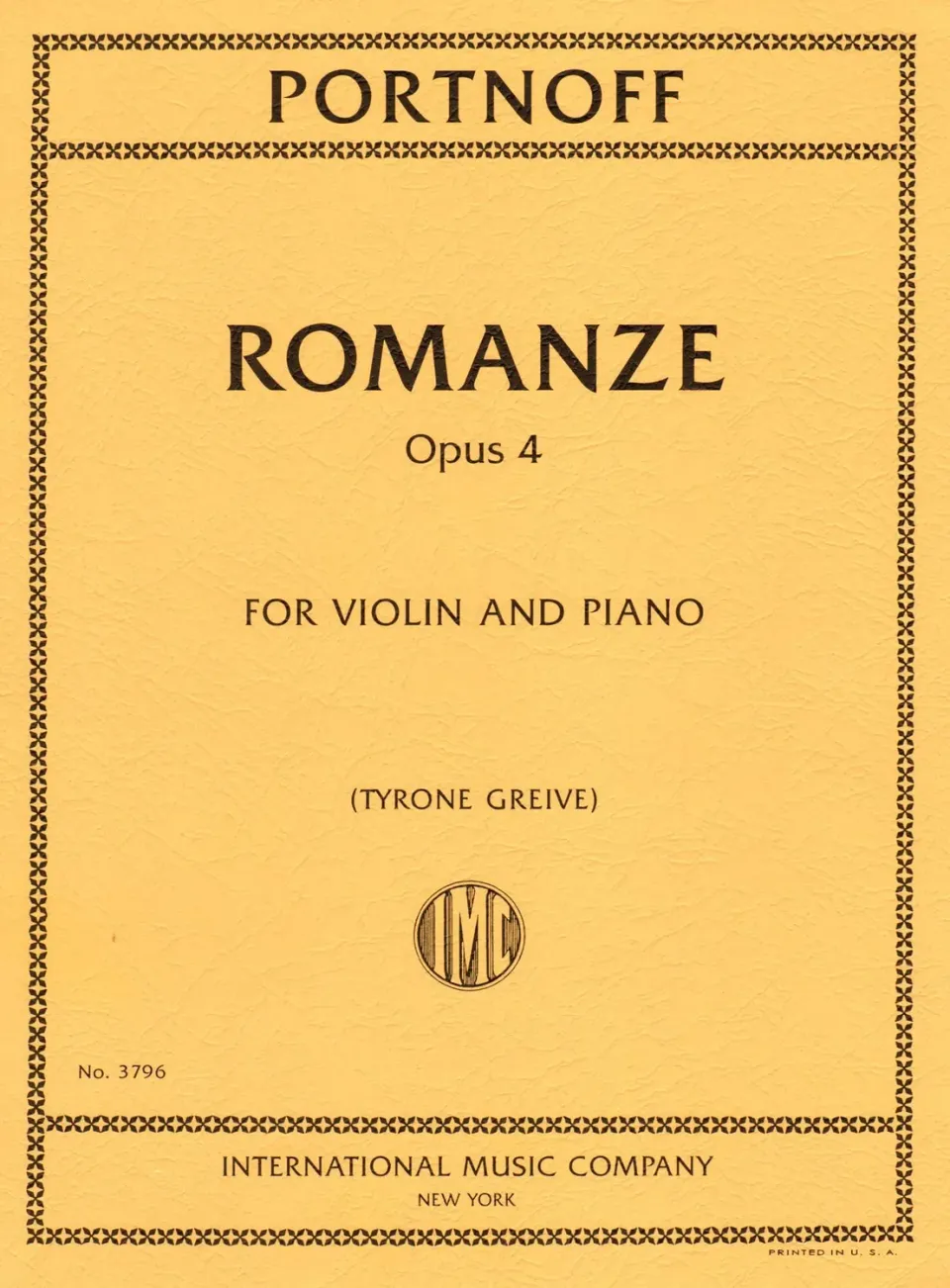 Shar Music Portnoff Romanze Op.4 Noten Violine Klavier
