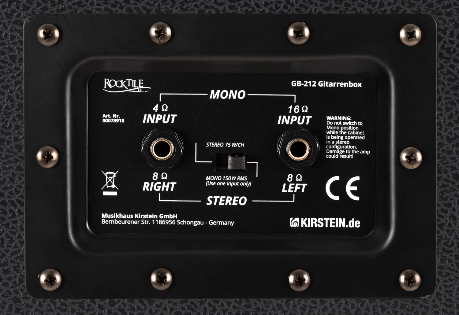 Rocktile GB212 Gitarrenbox 2x12 150 Watt Stereo