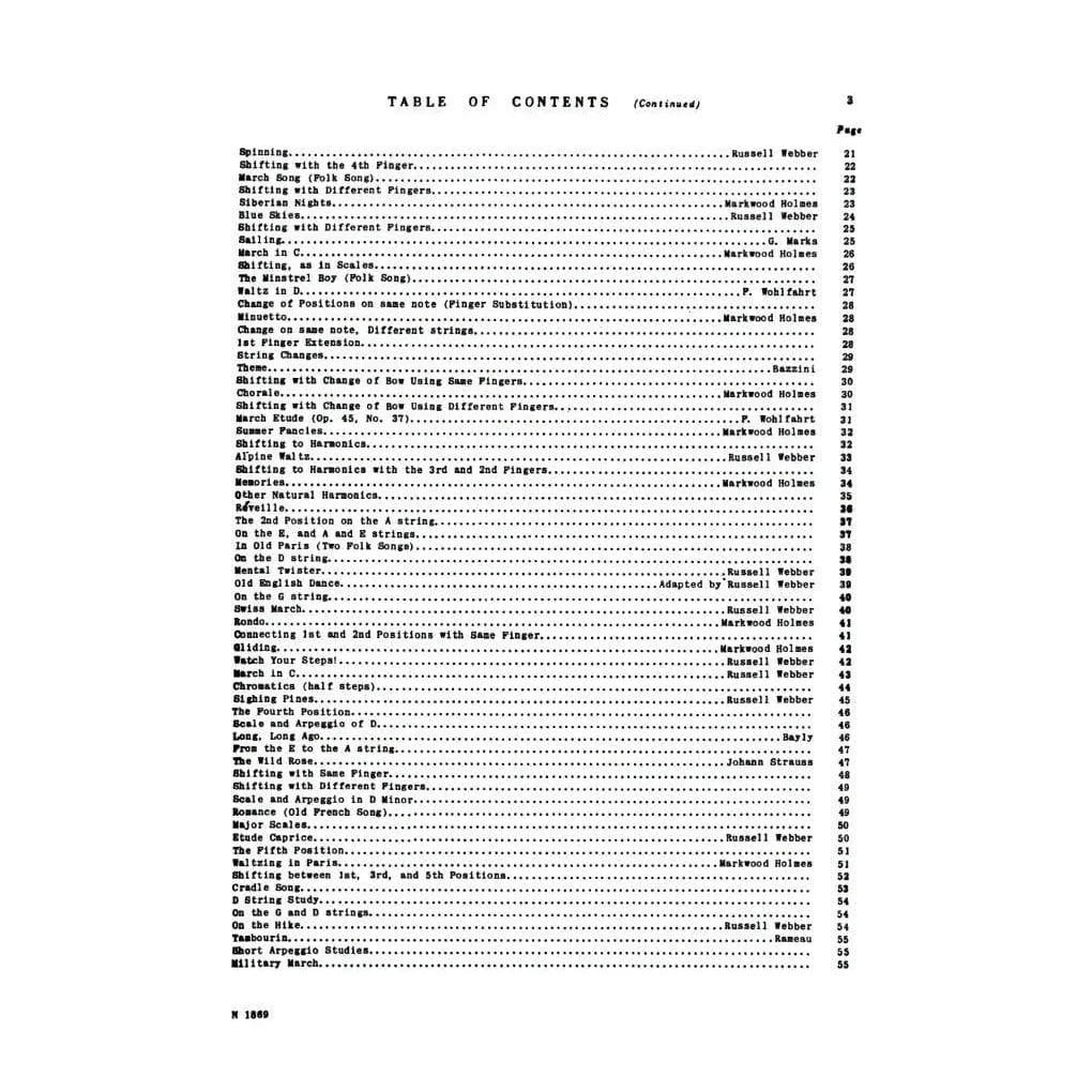 Holmes Webber Above First Position Violine Noten