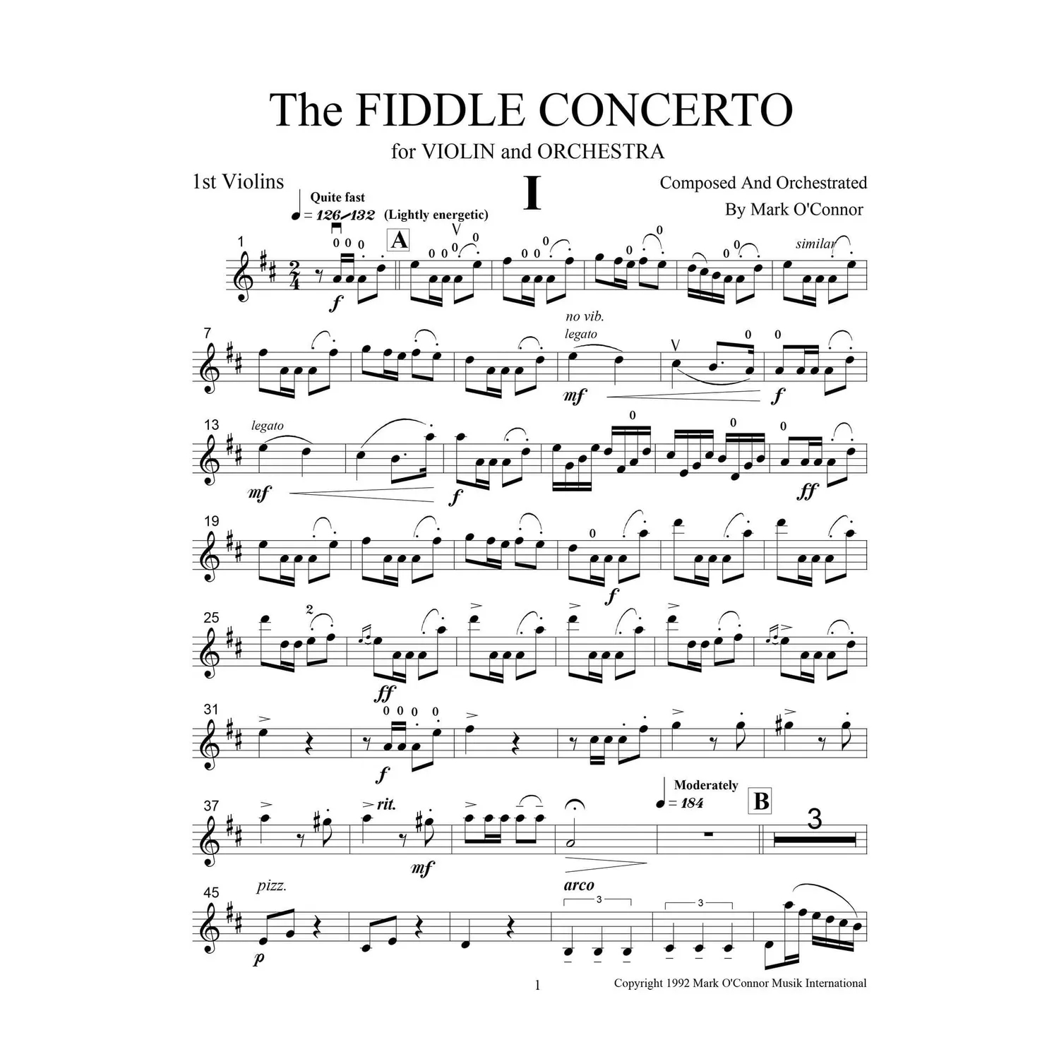 Shar Music O'Connor Fiddle Concerto Noten Violine Orchester Download
