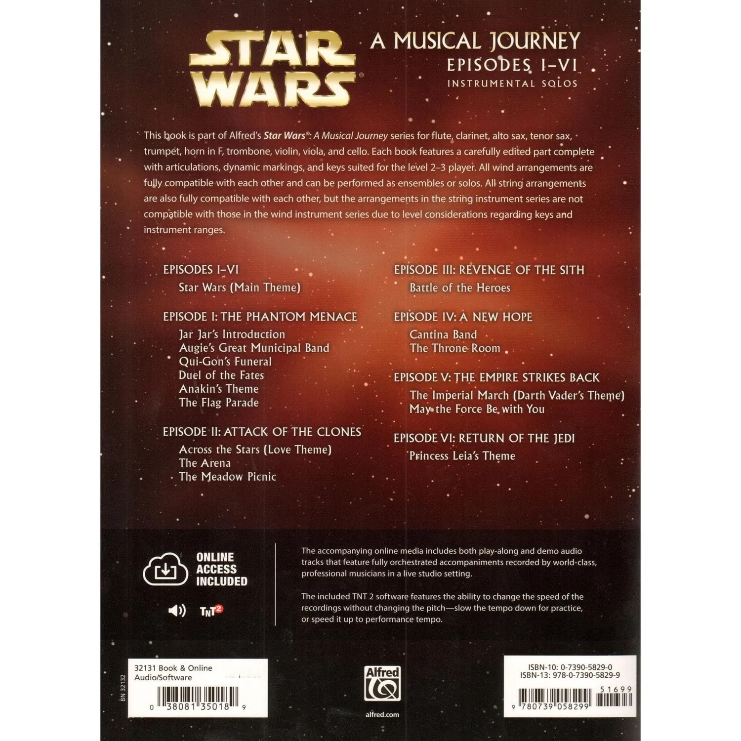 Alfred Star Wars Cello Klavier Noten mit Online-Audio Level 2-3