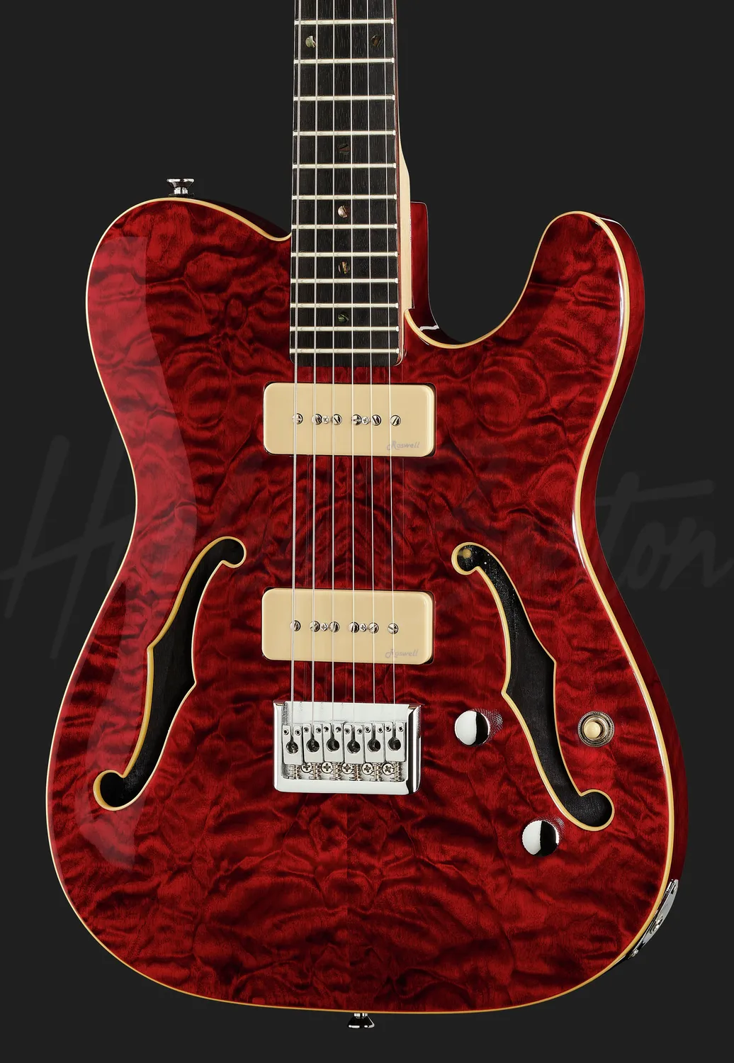 Harley Benton Classic Series TE-90QM E-Gitarre Trans Red P90