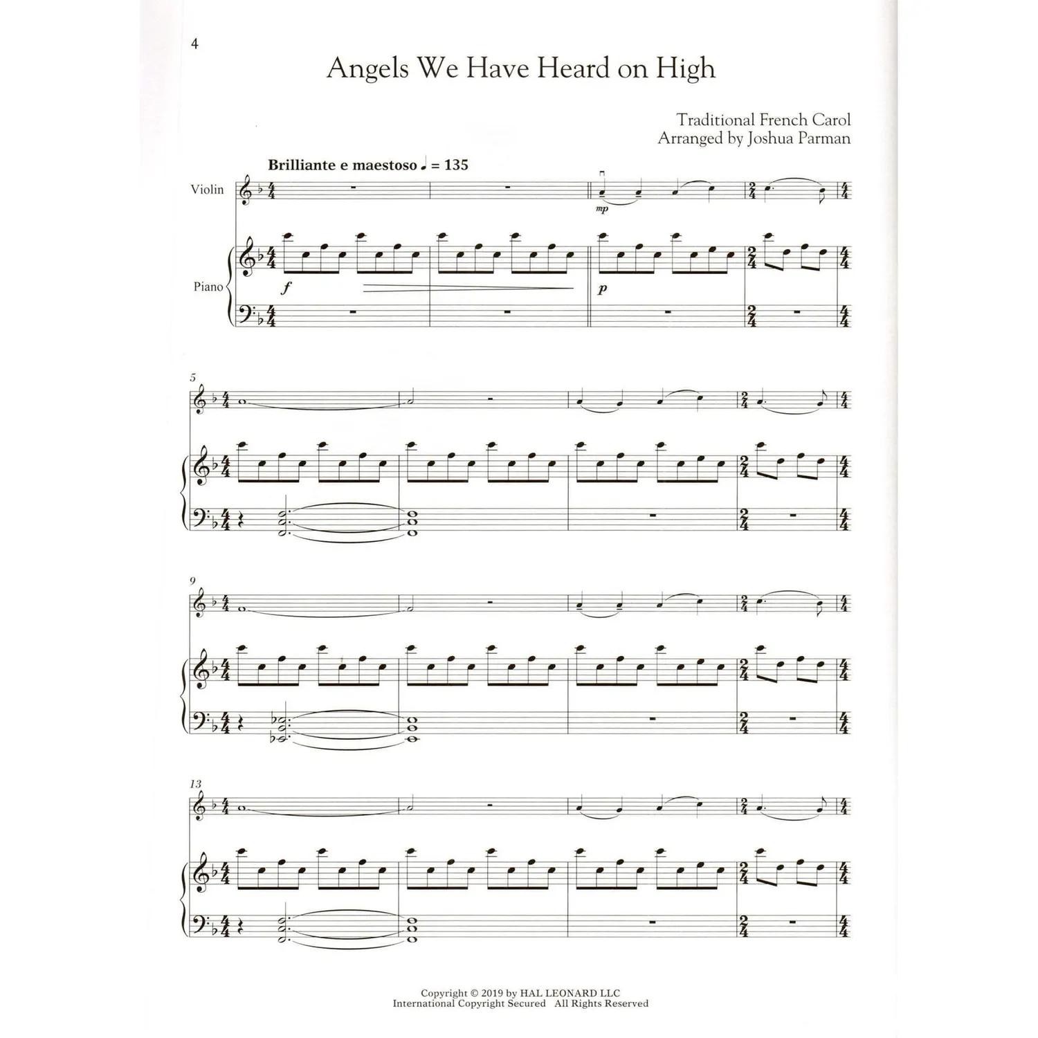 Hal Leonard Favorite Christmas Carols Violine Klavier Audio