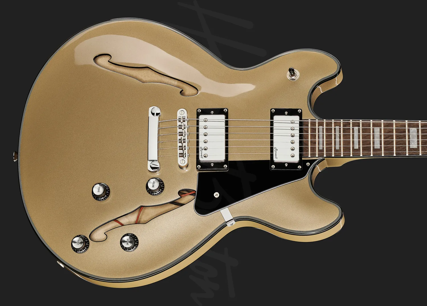 Harley Benton HB-35Plus Halbakustik-Gitarre Shoreline Gold Humbucker