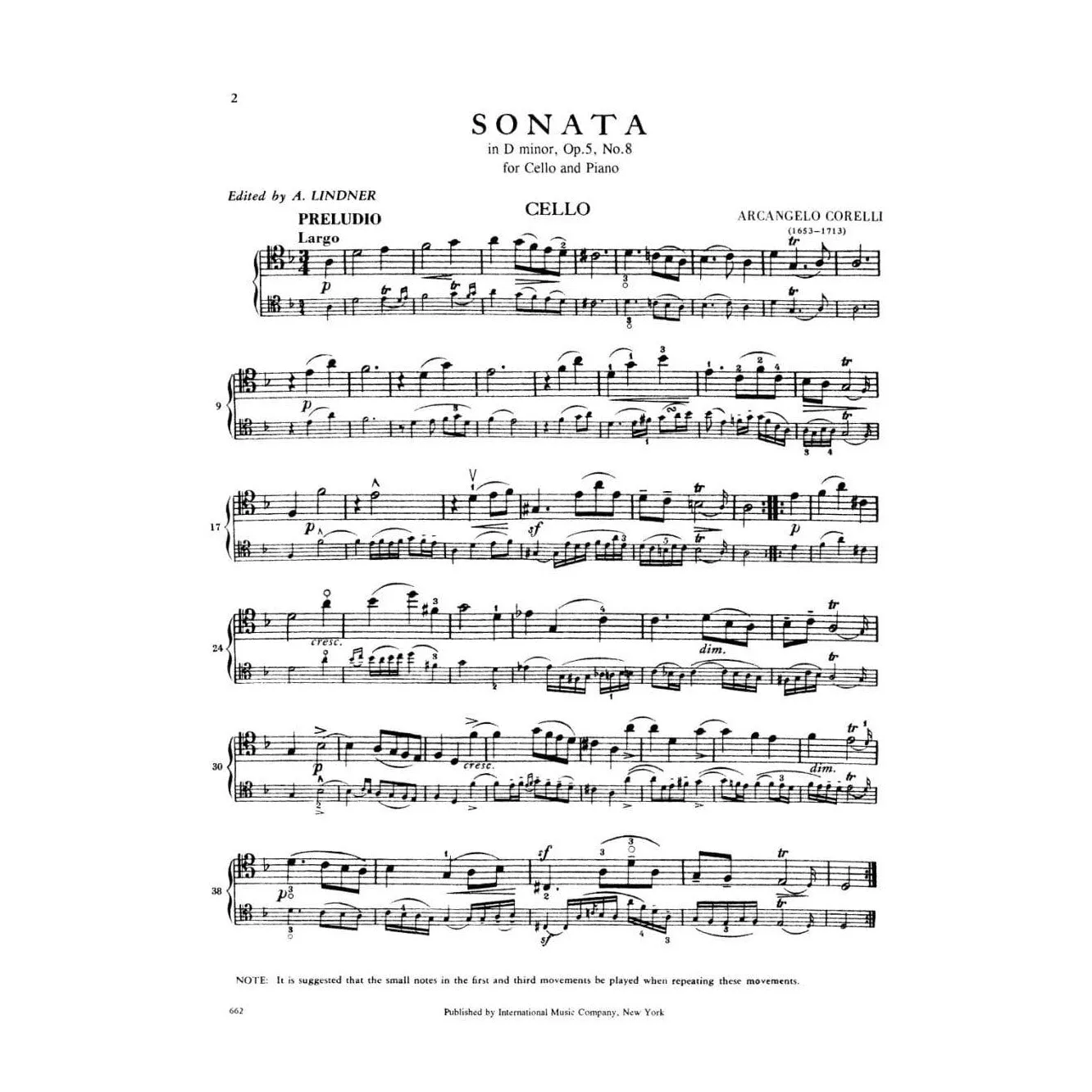 Arcangelo Corelli Sonata d-Moll Op.5 Nr.8 Noten Violine