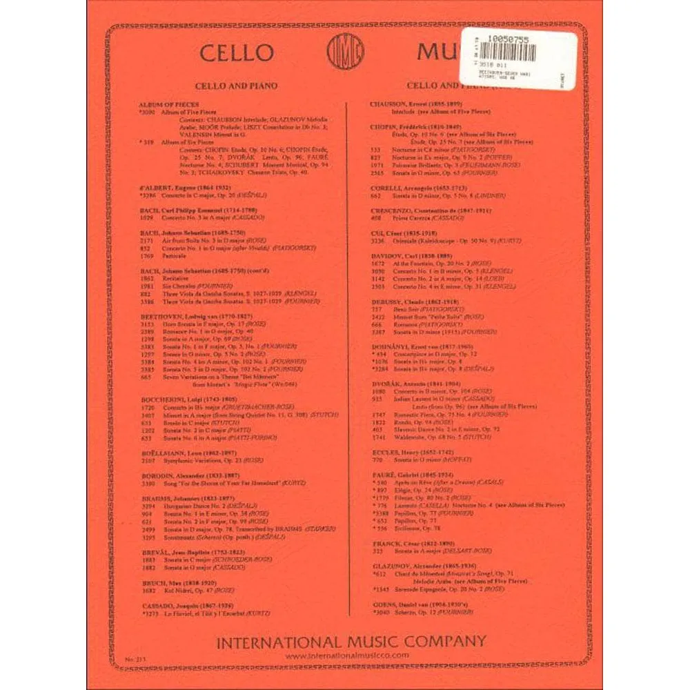 International Beethoven WoO 46 Cello Klavier Noten