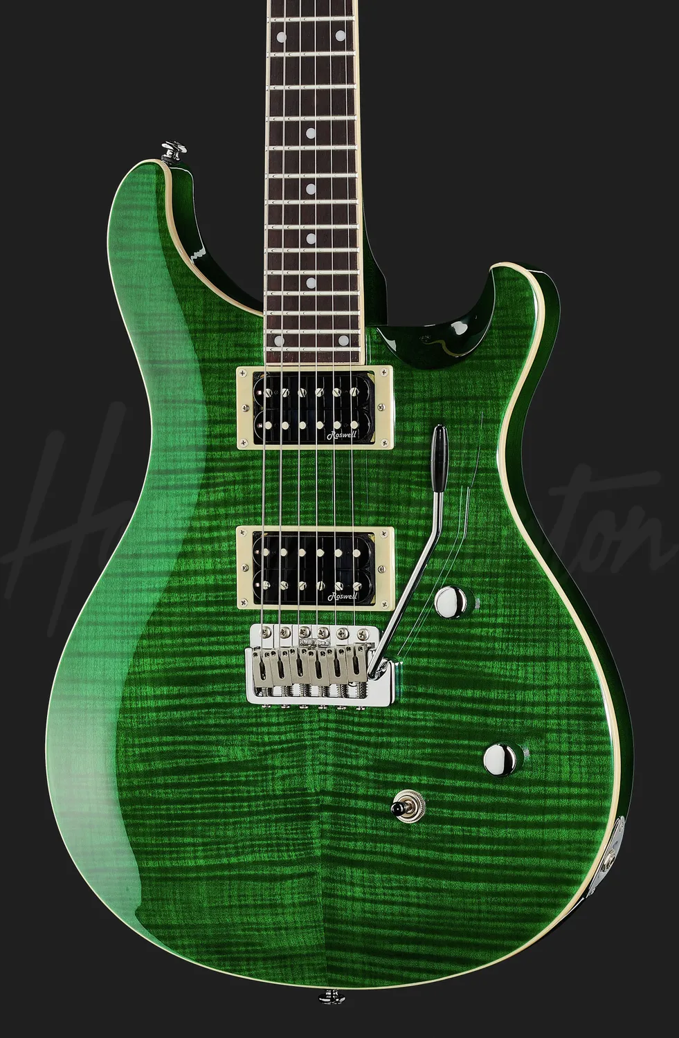 Harley Benton Deluxe CST-24T E-Gitarre Emerald Flame Tremolo
