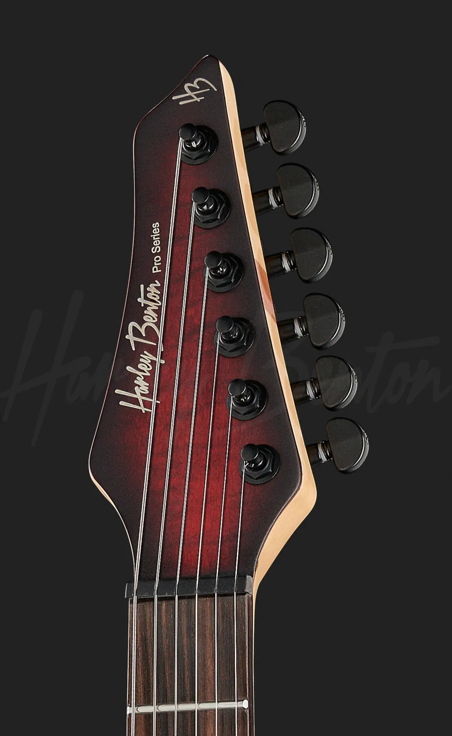 Harley Benton Amarok-6 E-Gitarre Black Red Quilted Burst aktiv