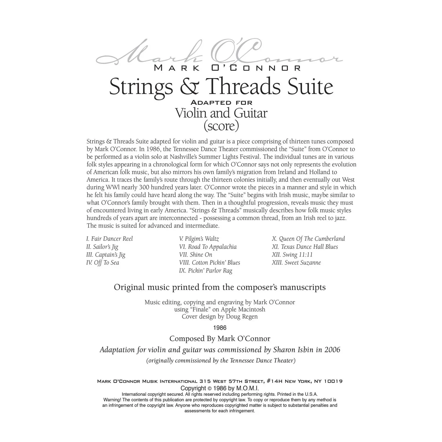 O'Connor Strings & Threads Suite Violinnoten Download