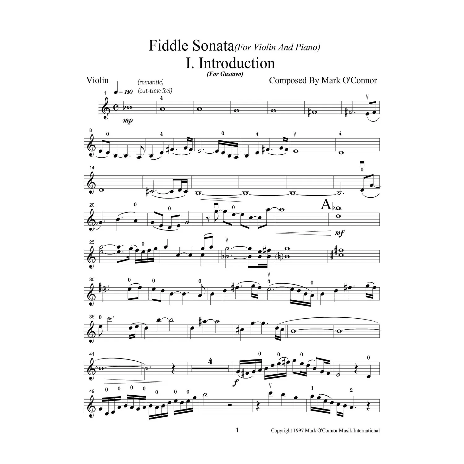 Mark O'Connor Fiddle Sonata Noten Violine Klavier Download
