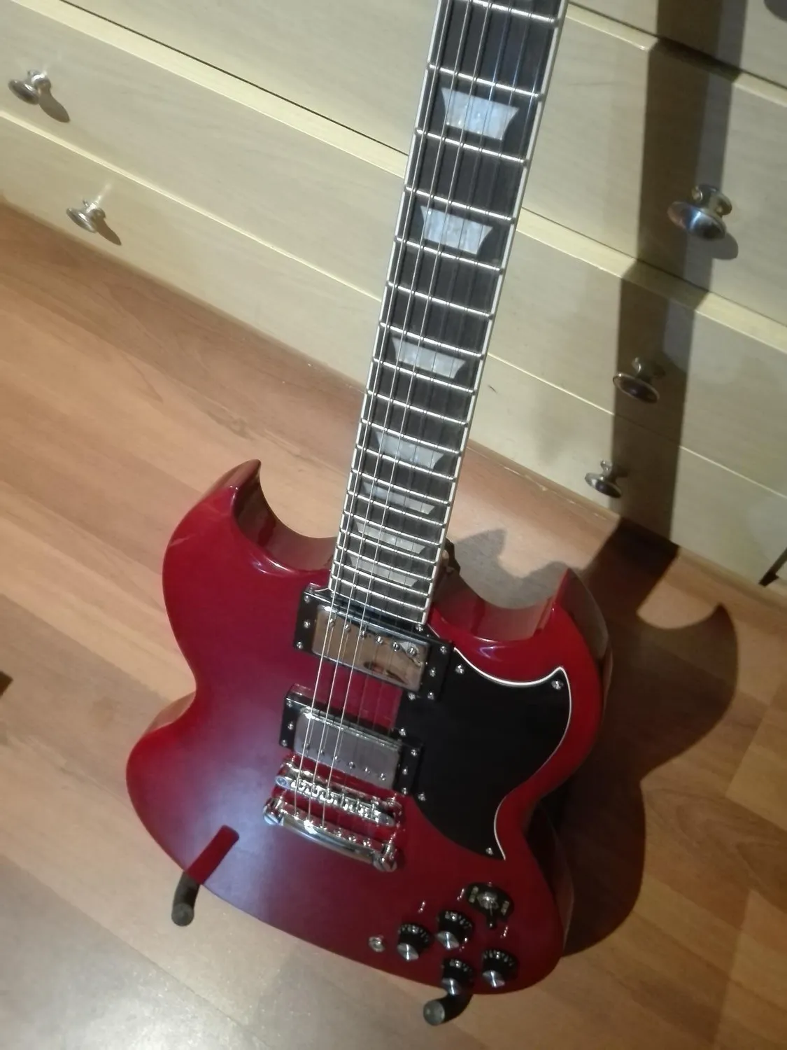 Rocktile Pro S-Red E-Gitarre Doublecut Heritage Cherry