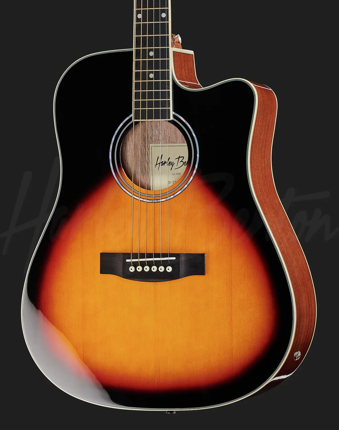 Harley Benton Custom Line D-120CE VS E-Westerngitarre Sunburst